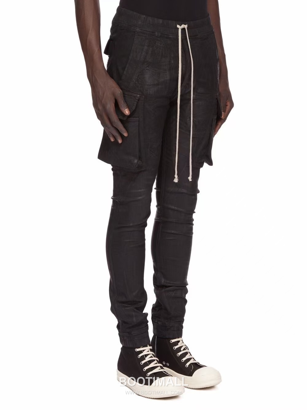 Rick Owens Waxed Pocket Pants Denim, Stretch Fabric Black 릭 오웬스 왁스드 포켓 팬츠 데님, 스트레치 원단 블랙 3