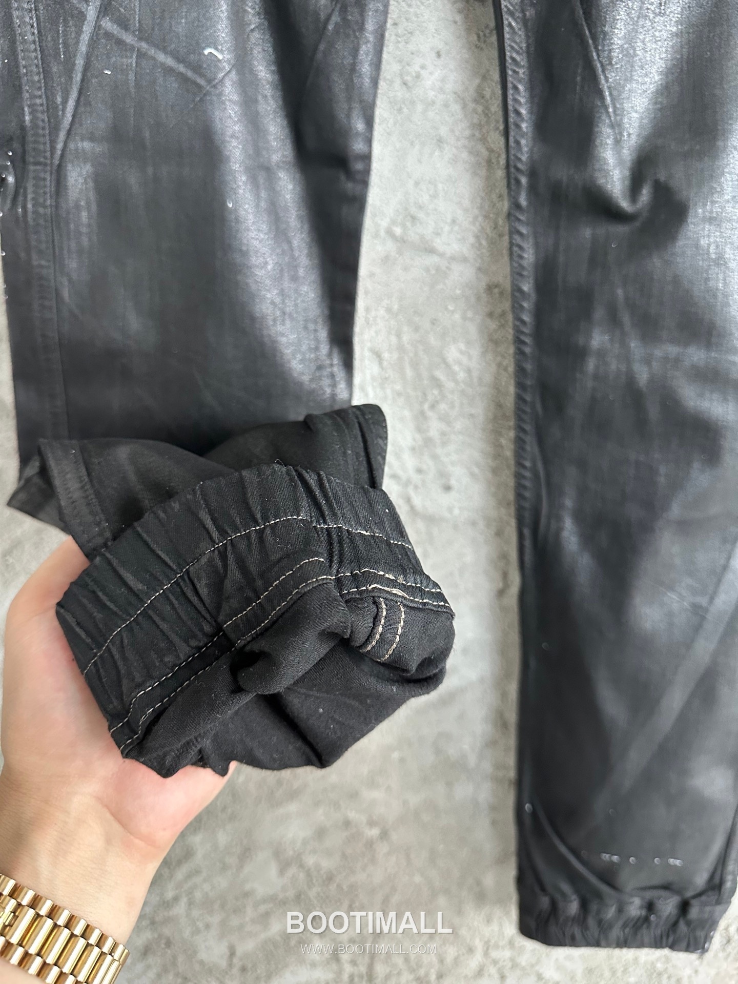 Rick Owens Waxed Pocket Pants Denim, Stretch Fabric Black 릭 오웬스 왁스드 포켓 팬츠 데님, 스트레치 원단 블랙 10