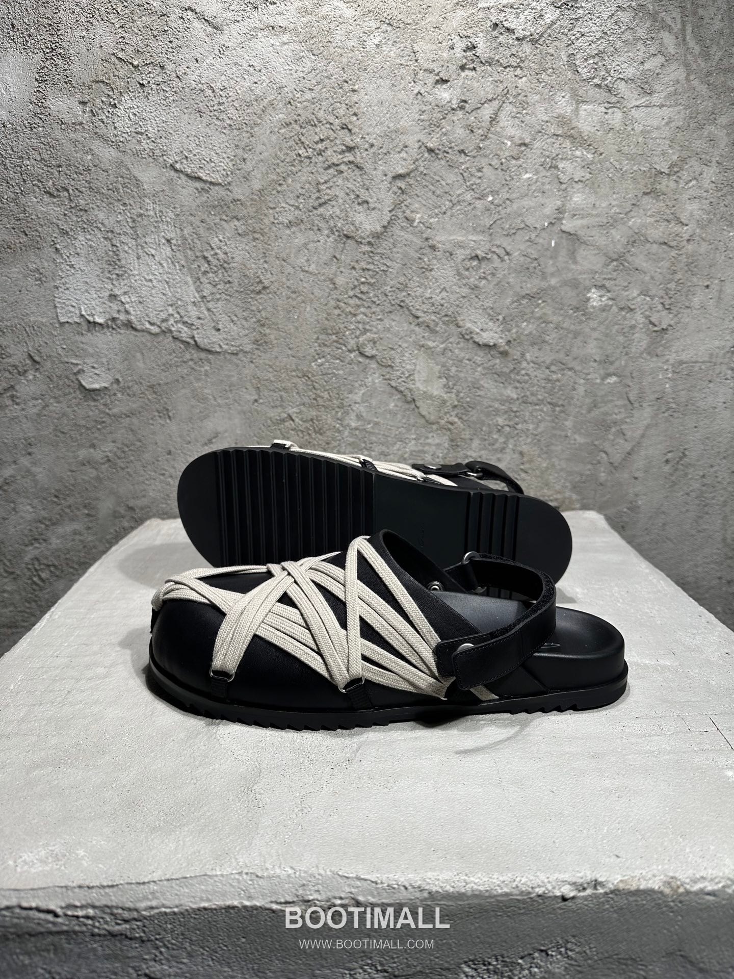 Rick Owens Strappy Sandals Grained Calfskin Leather Black 릭오웬스 스트랩 샌들 그레인 카프스킨 레더 블랙 6
