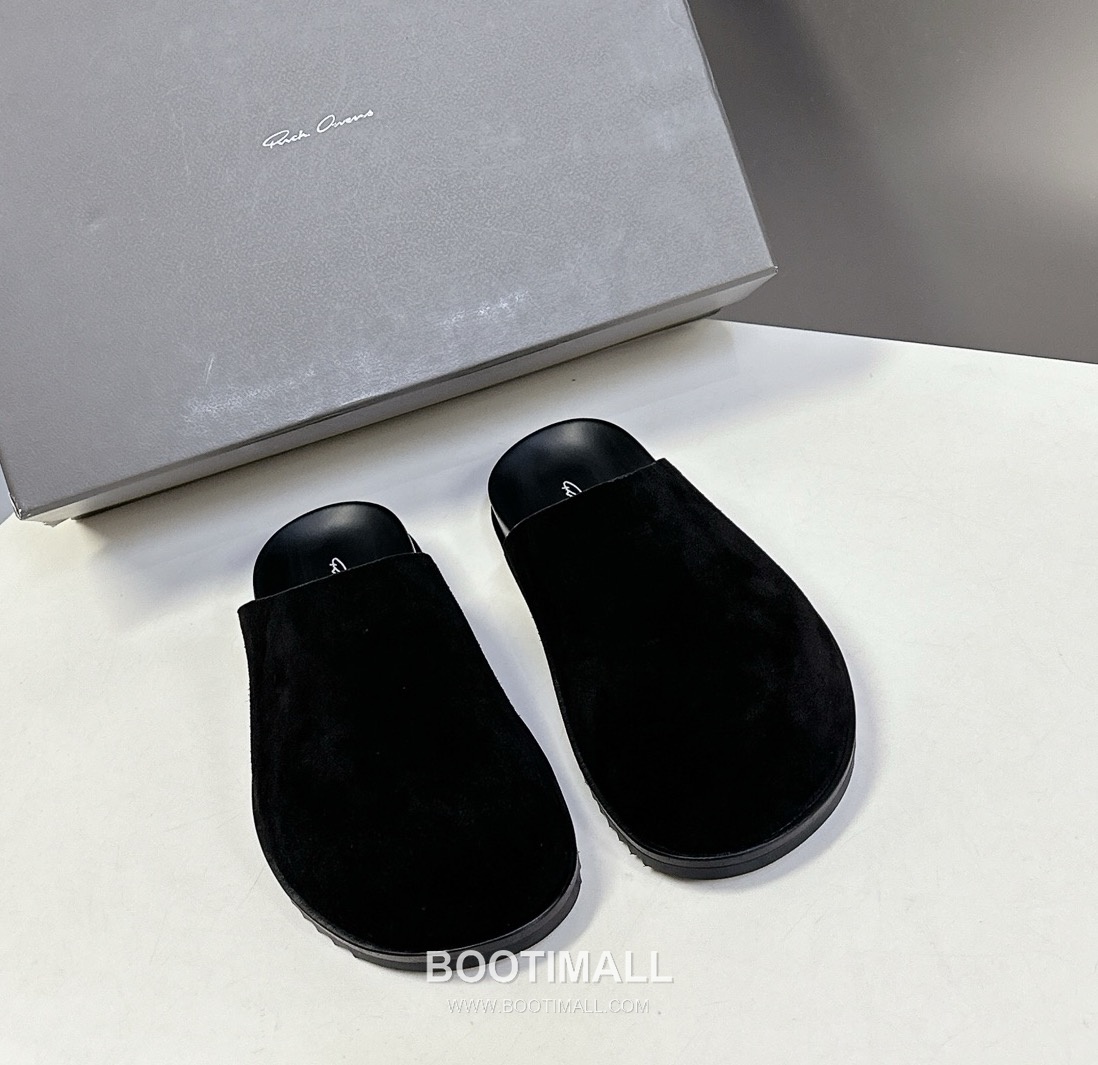 Rick Owens Suede Slide Sandals Suede Calfskin Black 릭오웬스 스웨이드 슬라이드 샌들 스웨이드 송아지가죽 블랙 1