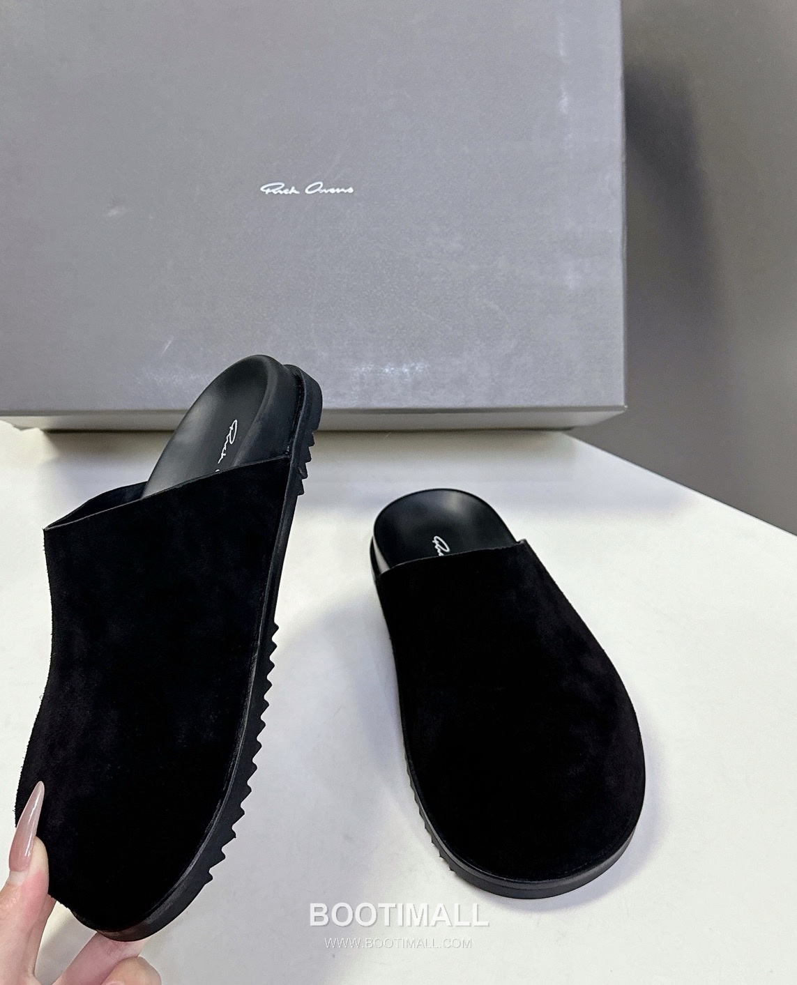 Rick Owens Suede Slide Sandals Suede Calfskin Black 릭오웬스 스웨이드 슬라이드 샌들 스웨이드 송아지가죽 블랙 4