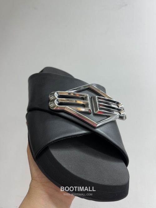 Balenciaga B Logo Slides Leather Rubber Black 발렌시아가 B 로고 슬라이드 가죽 러버 블랙 9