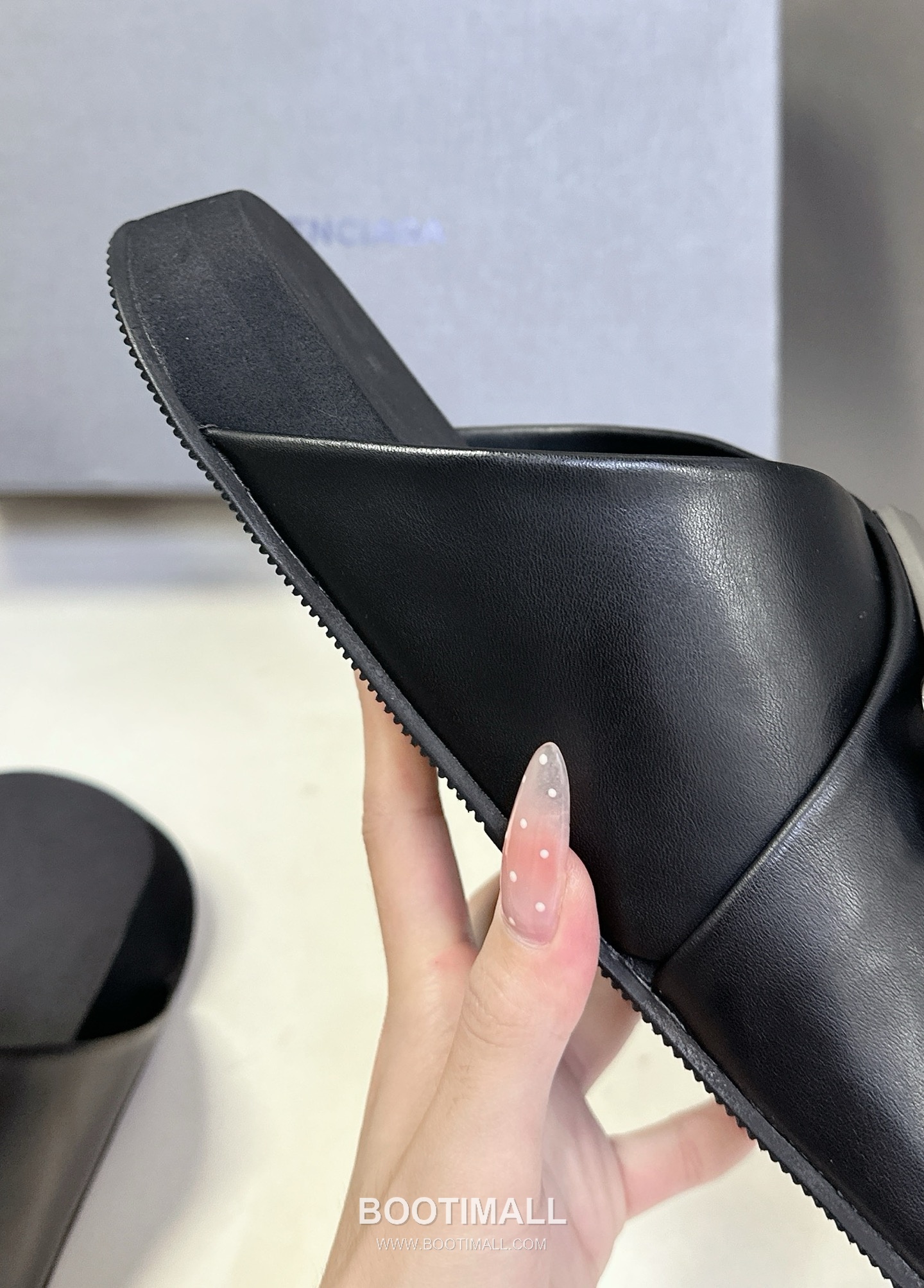 Balenciaga B Logo Slides Leather Rubber Black 발렌시아가 B 로고 슬라이드 가죽 러버 블랙 14