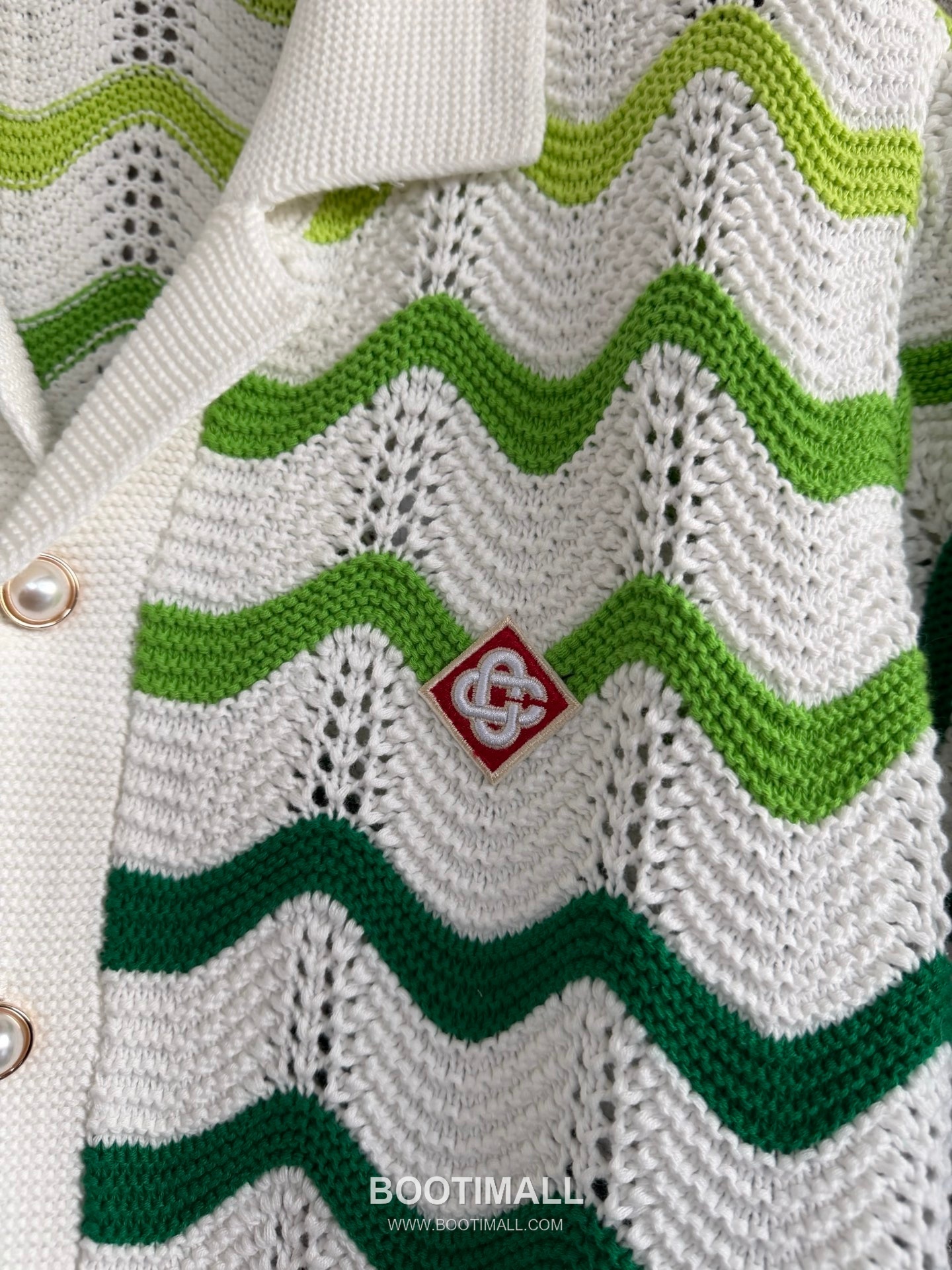 Casablanca Wave Knit Shirt Cotton White 카사블랑카 웨이브 니트 셔츠 코튼 화이트 7