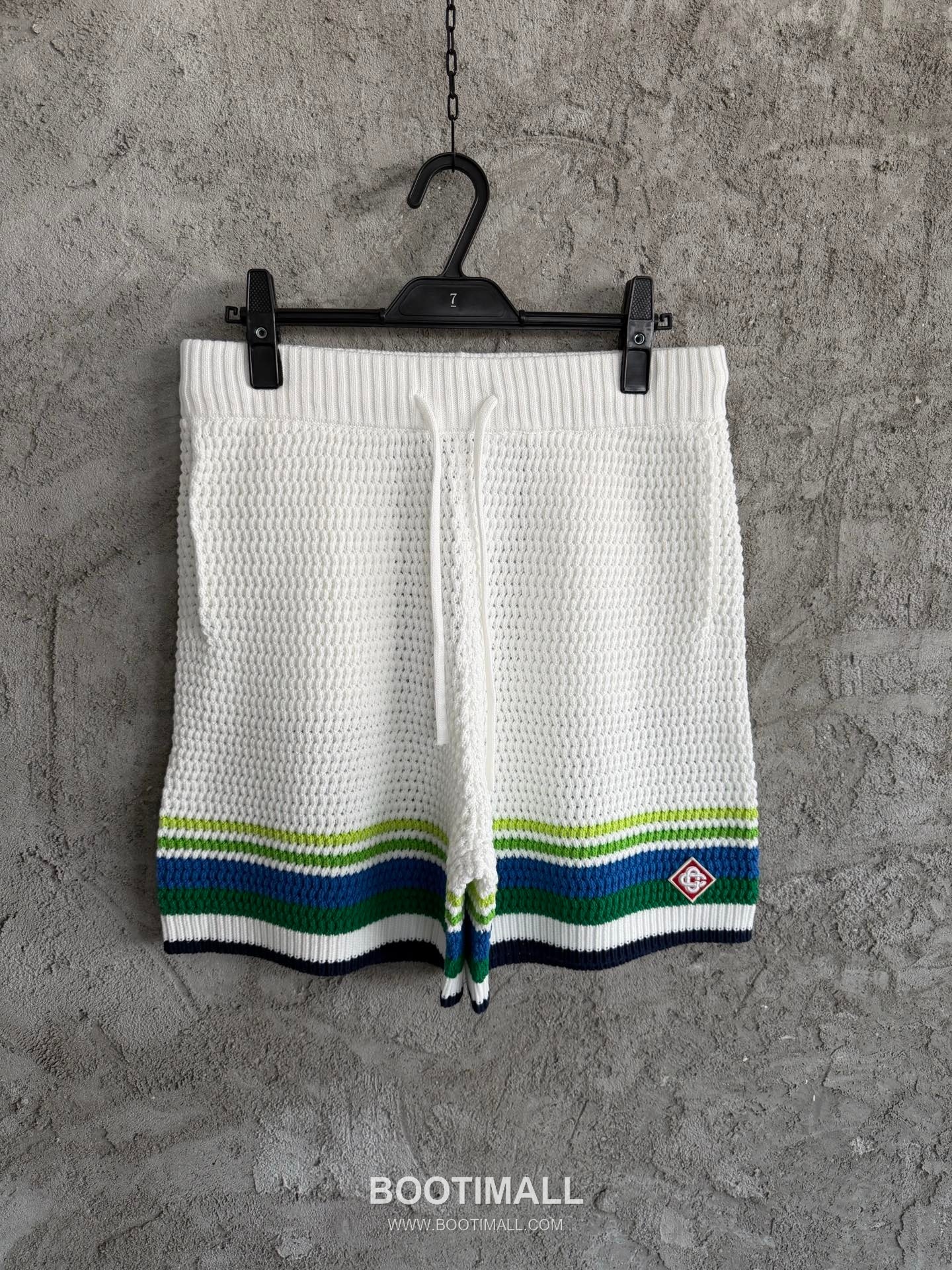 Casablanca Woven Stripe Shorts Cotton White 카사블랑카 우븐 스트라이프 쇼츠 코튼 화이트 1