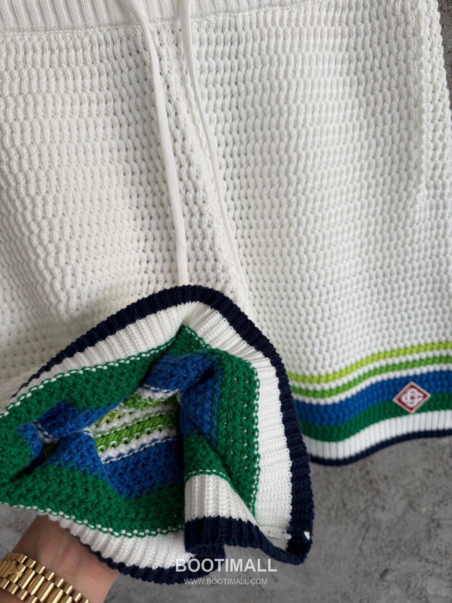 Casablanca Woven Stripe Shorts Cotton White 카사블랑카 우븐 스트라이프 쇼츠 코튼 화이트 7