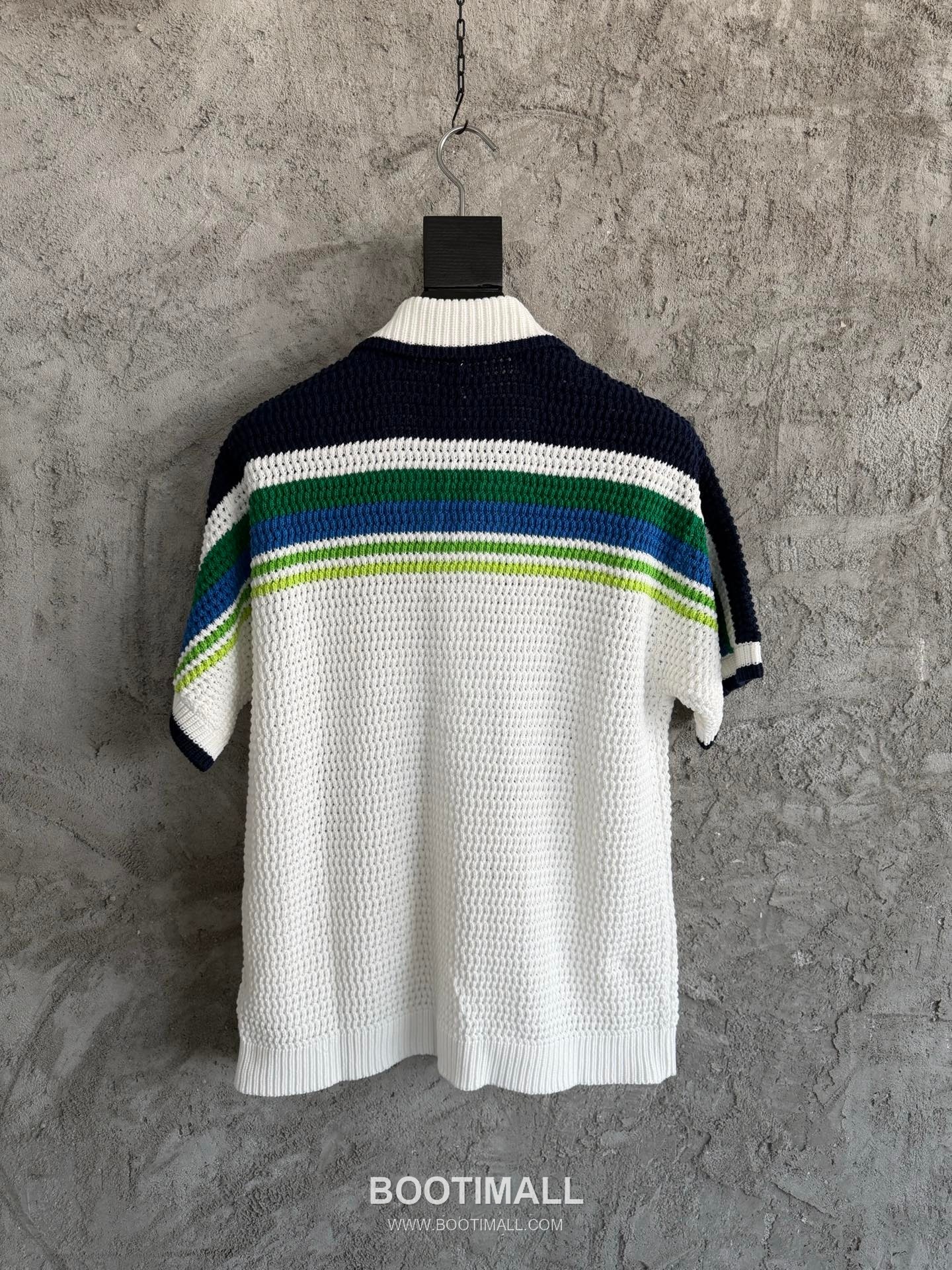 Casablanca Crochet Stripe Shirt Cotton White Knit Shirt 카사블랑카 크로셰 스트라이프 셔츠 코튼 화이트 니트 셔츠 2