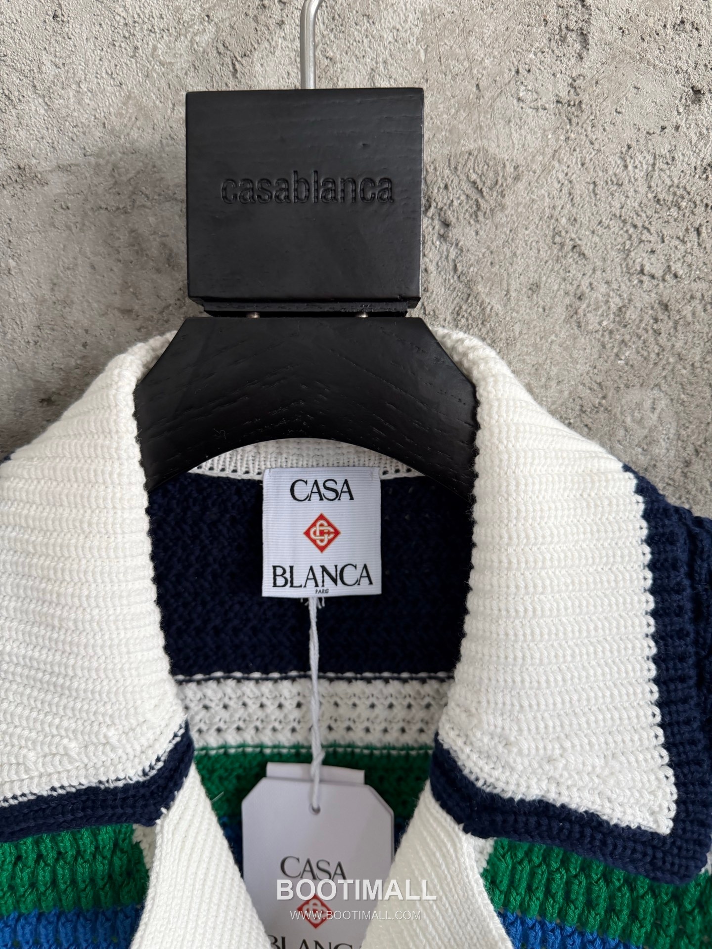 Casablanca Crochet Stripe Shirt Cotton White Knit Shirt 카사블랑카 크로셰 스트라이프 셔츠 코튼 화이트 니트 셔츠 4