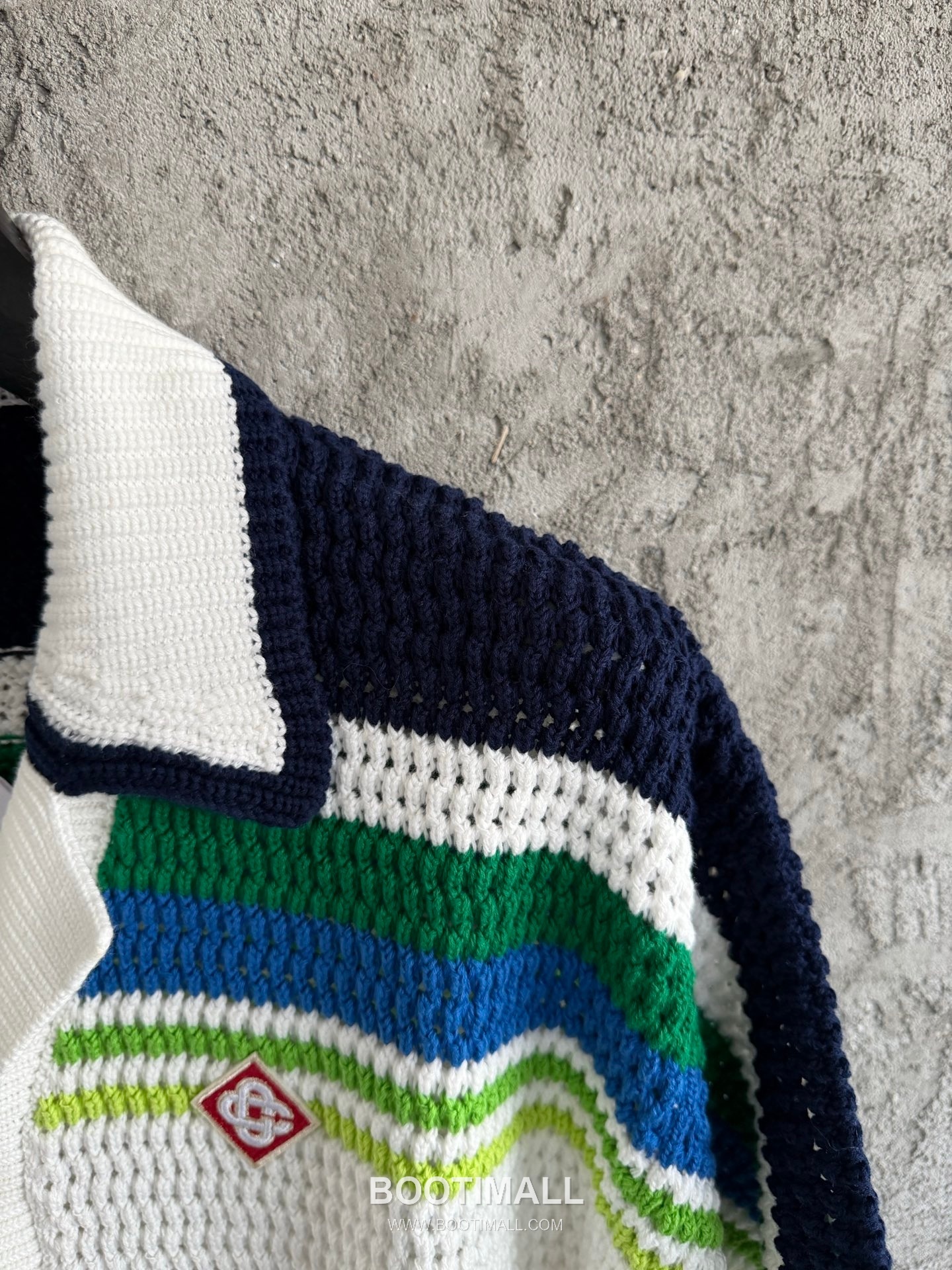 Casablanca Crochet Stripe Shirt Cotton White Knit Shirt 카사블랑카 크로셰 스트라이프 셔츠 코튼 화이트 니트 셔츠 5