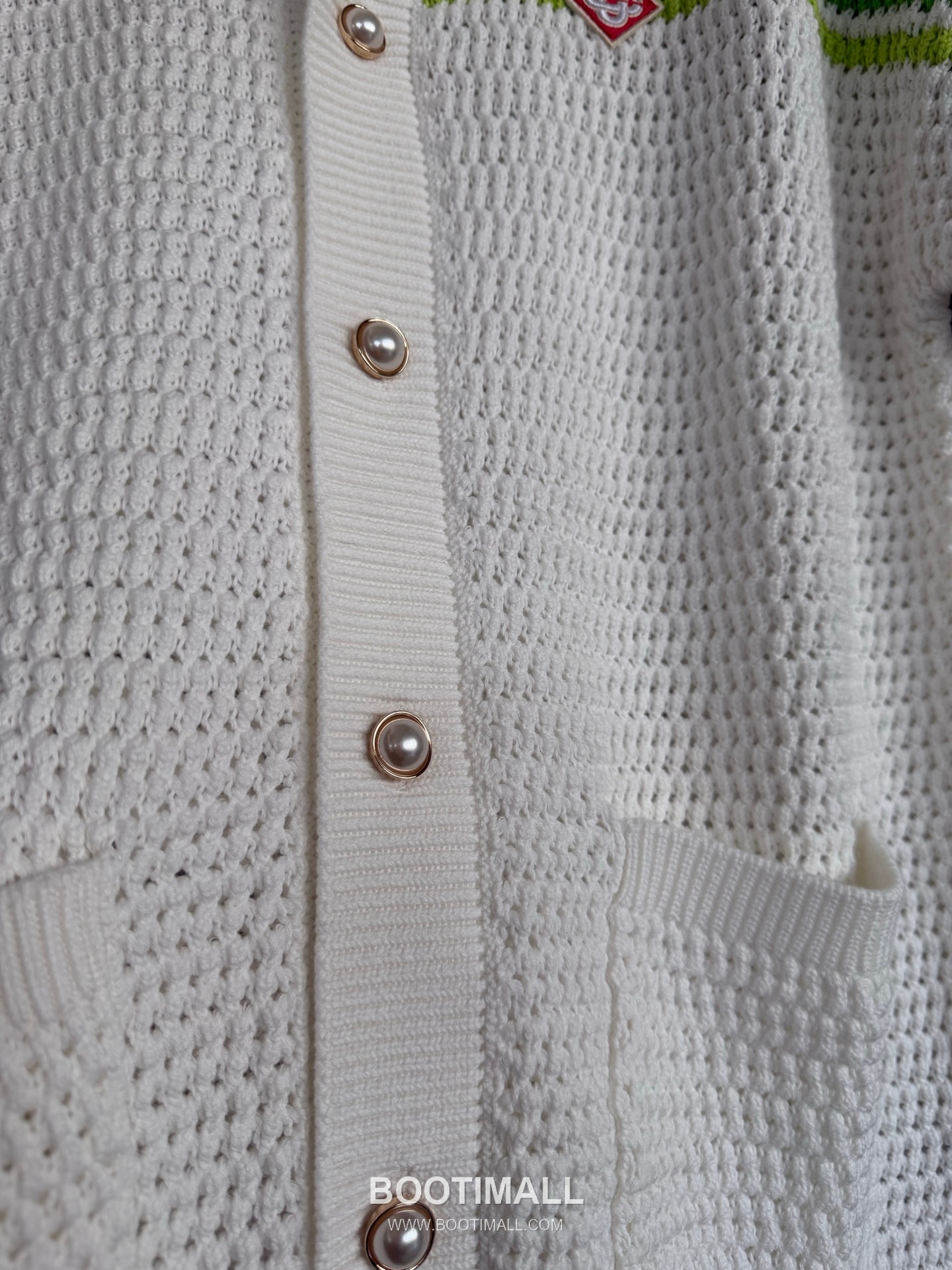 Casablanca Crochet Stripe Shirt Cotton White Knit Shirt 카사블랑카 크로셰 스트라이프 셔츠 코튼 화이트 니트 셔츠 6