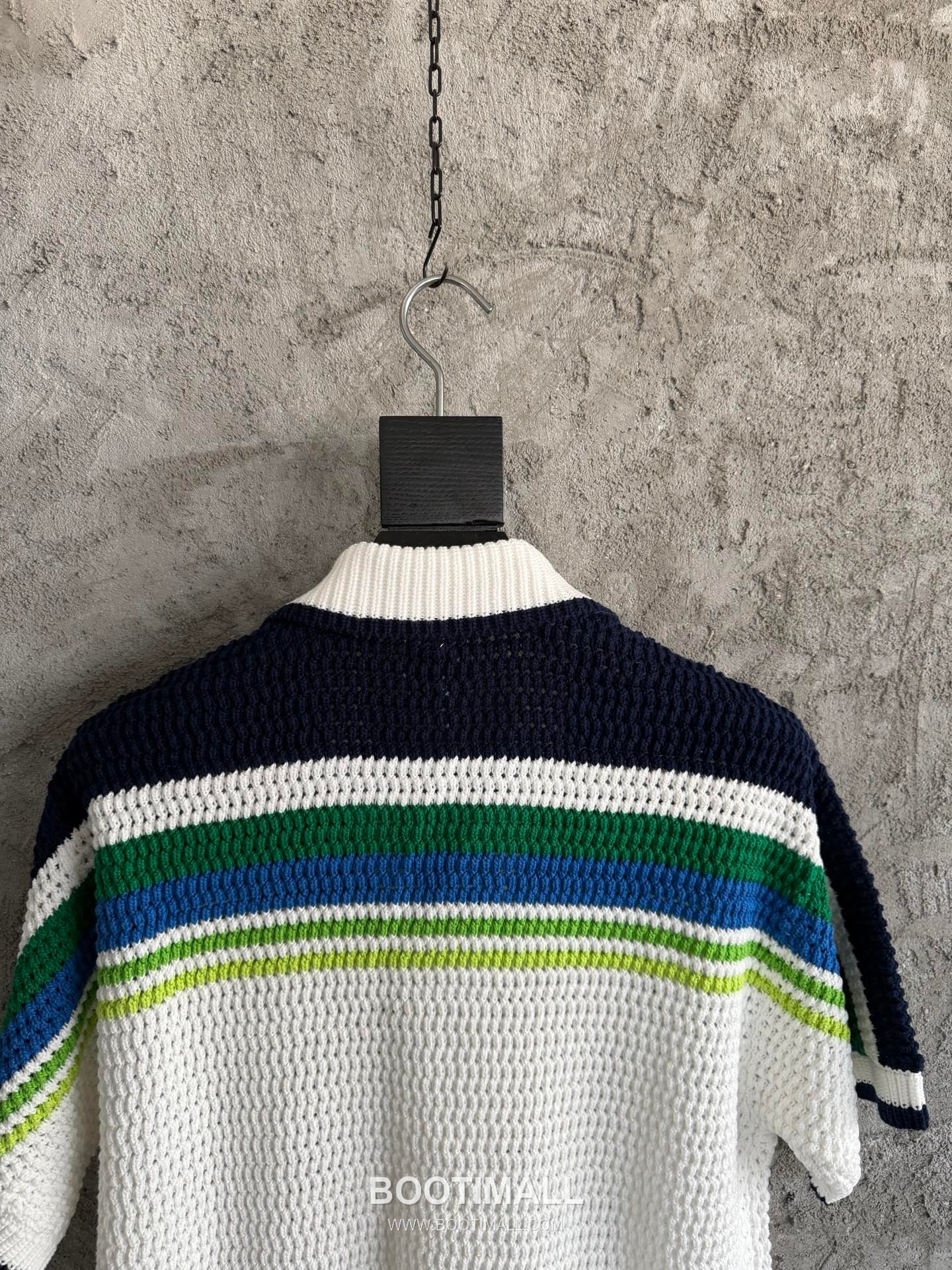 Casablanca Crochet Stripe Shirt Cotton White Knit Shirt 카사블랑카 크로셰 스트라이프 셔츠 코튼 화이트 니트 셔츠 8