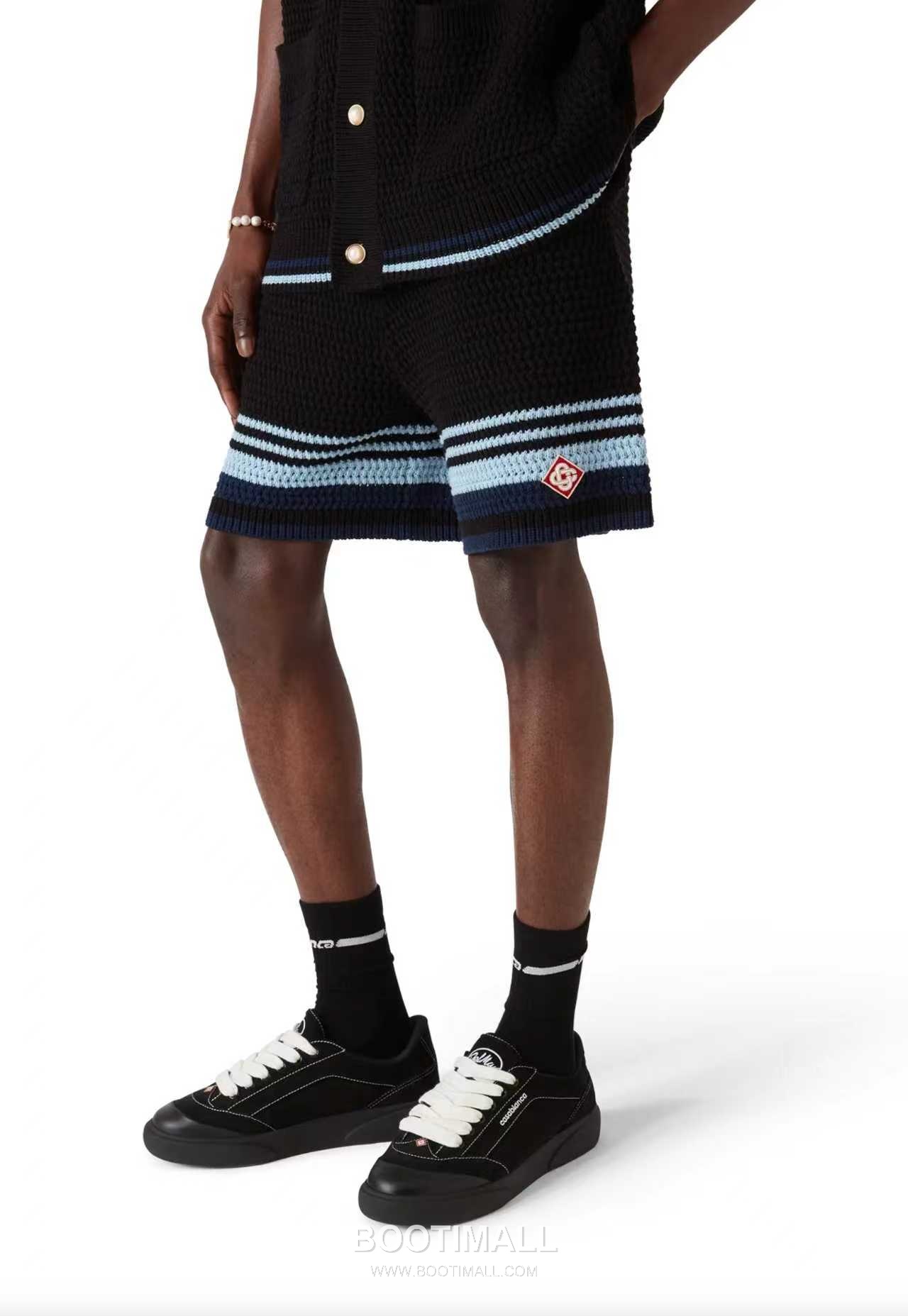 Casablanca Woven Stripe Shorts Cotton White 카사블랑카 우븐 스트라이프 쇼츠 코튼 화이트 2