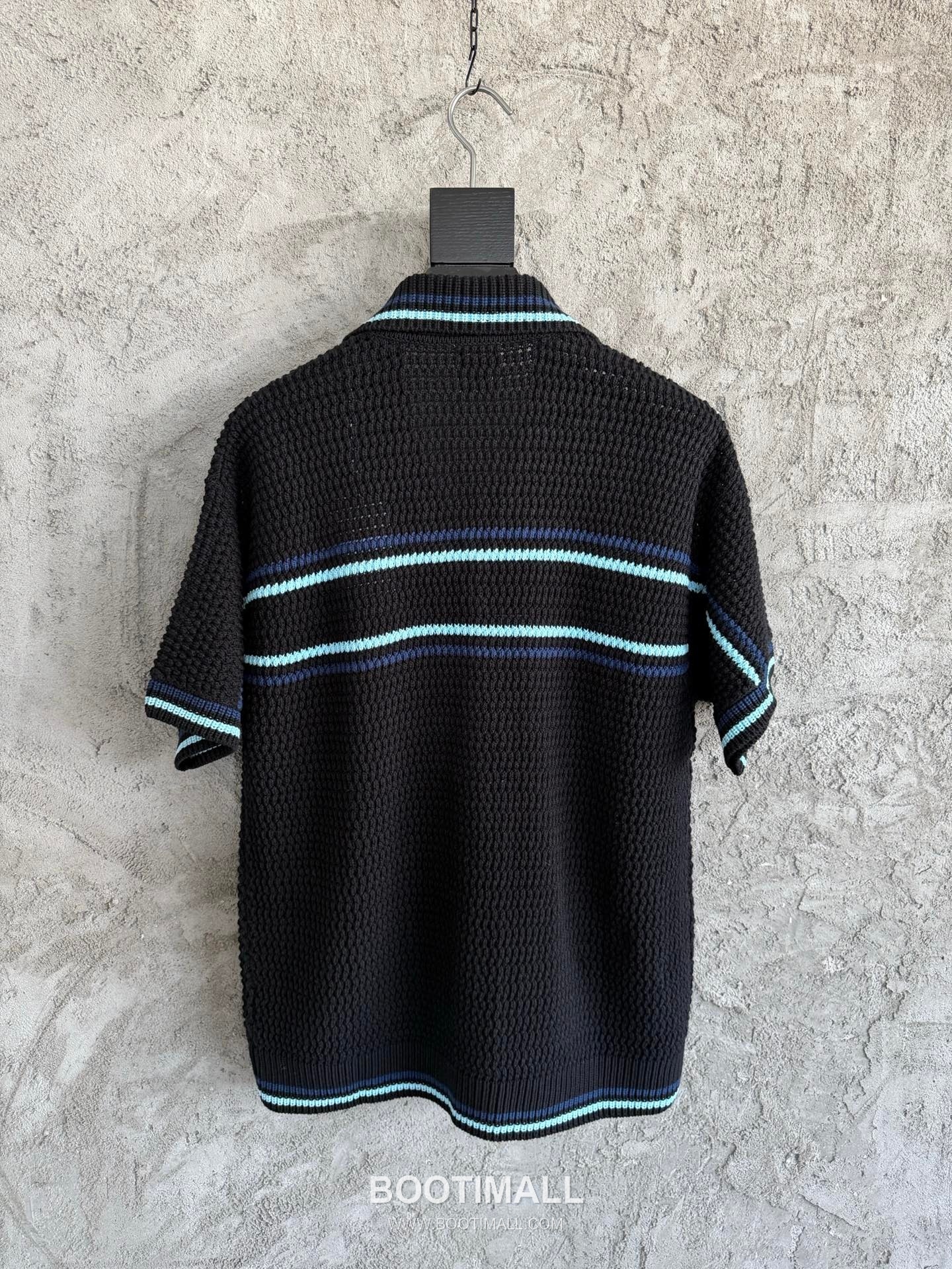 Casablanca Crochet Stripe Shirt Cotton White Knit Shirt 카사블랑카 크로셰 스트라이프 셔츠 코튼 화이트 니트 셔츠 2