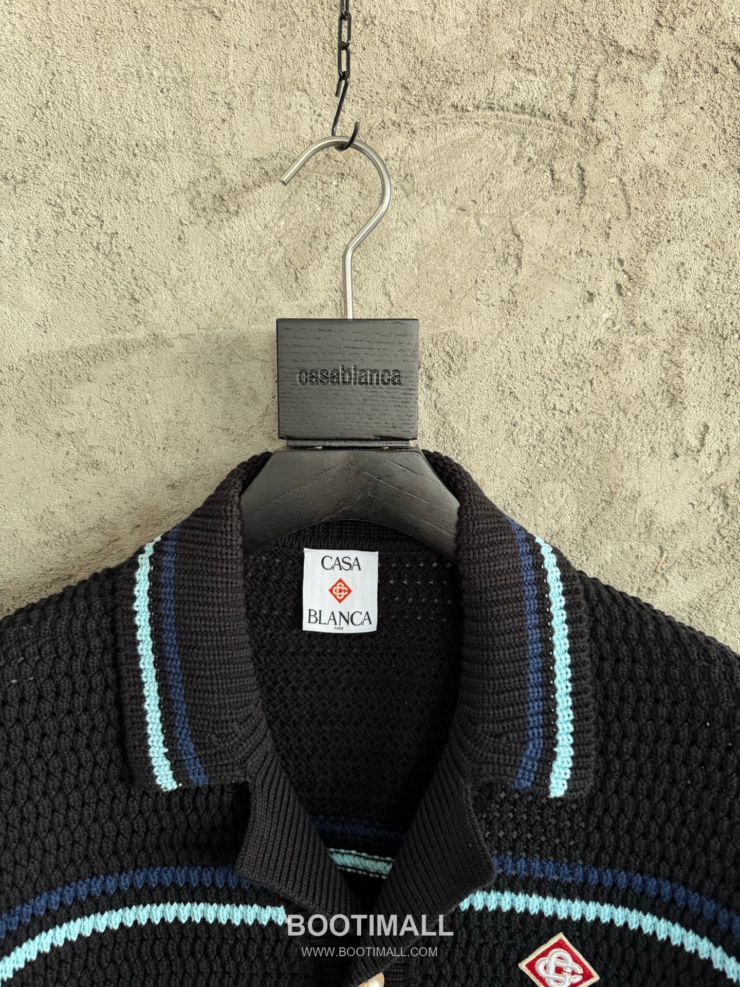 Casablanca Crochet Stripe Shirt Cotton White Knit Shirt 카사블랑카 크로셰 스트라이프 셔츠 코튼 화이트 니트 셔츠 4