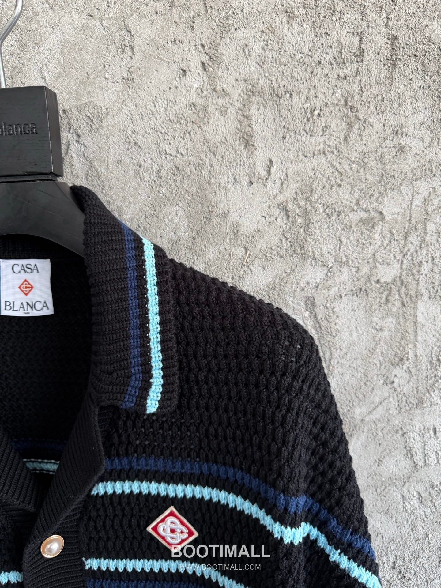 Casablanca Crochet Stripe Shirt Cotton White Knit Shirt 카사블랑카 크로셰 스트라이프 셔츠 코튼 화이트 니트 셔츠 5