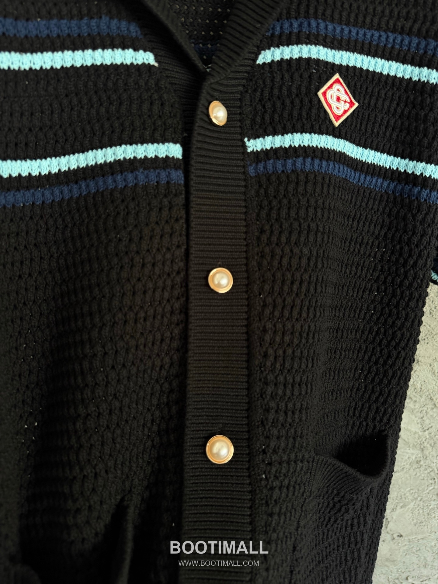 Casablanca Crochet Stripe Shirt Cotton White Knit Shirt 카사블랑카 크로셰 스트라이프 셔츠 코튼 화이트 니트 셔츠 7