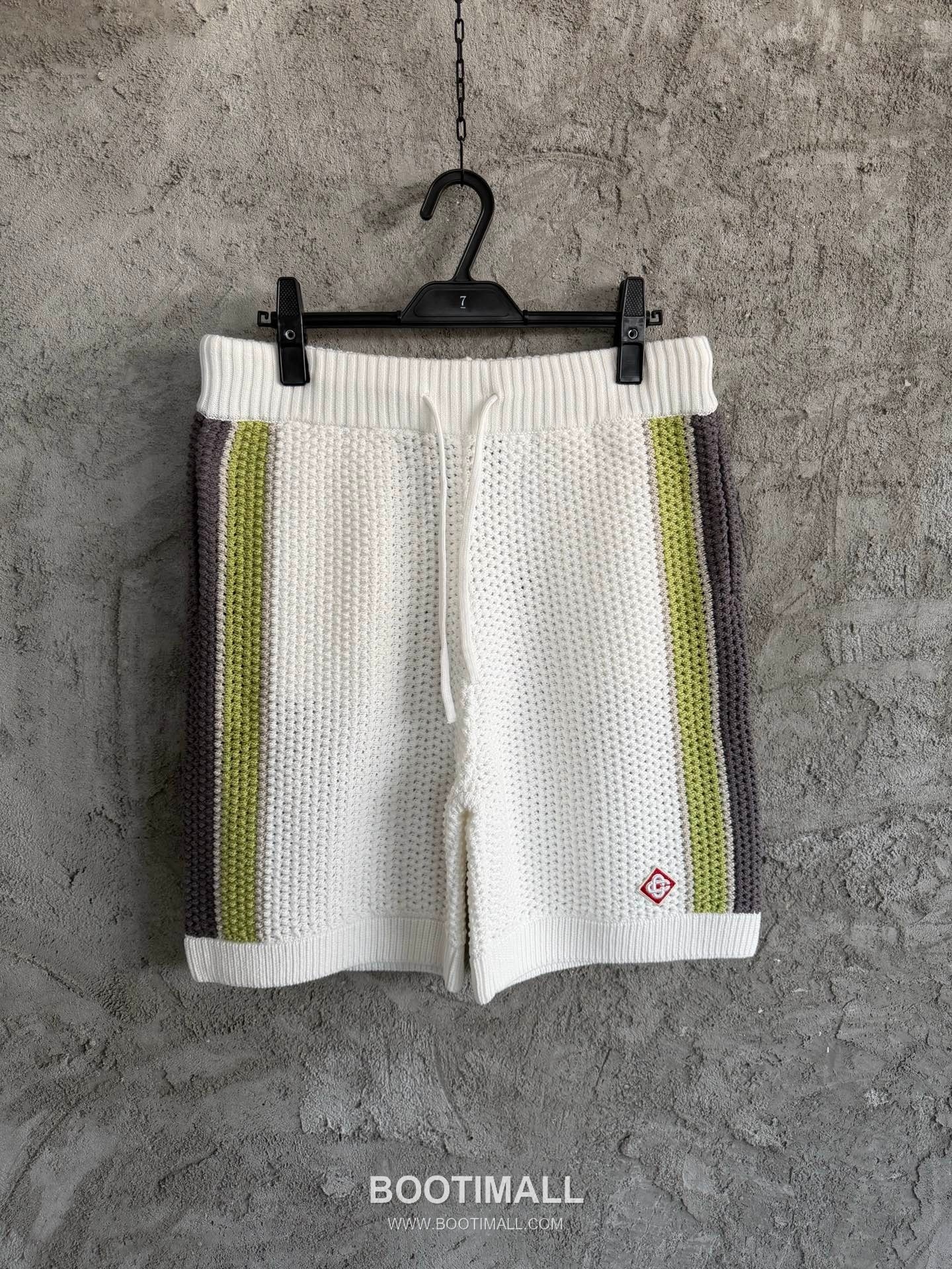 Casablanca Woven Stripe Shorts Cotton White 카사블랑카 위븐 스트라이프 쇼츠 코튼 화이트 1
