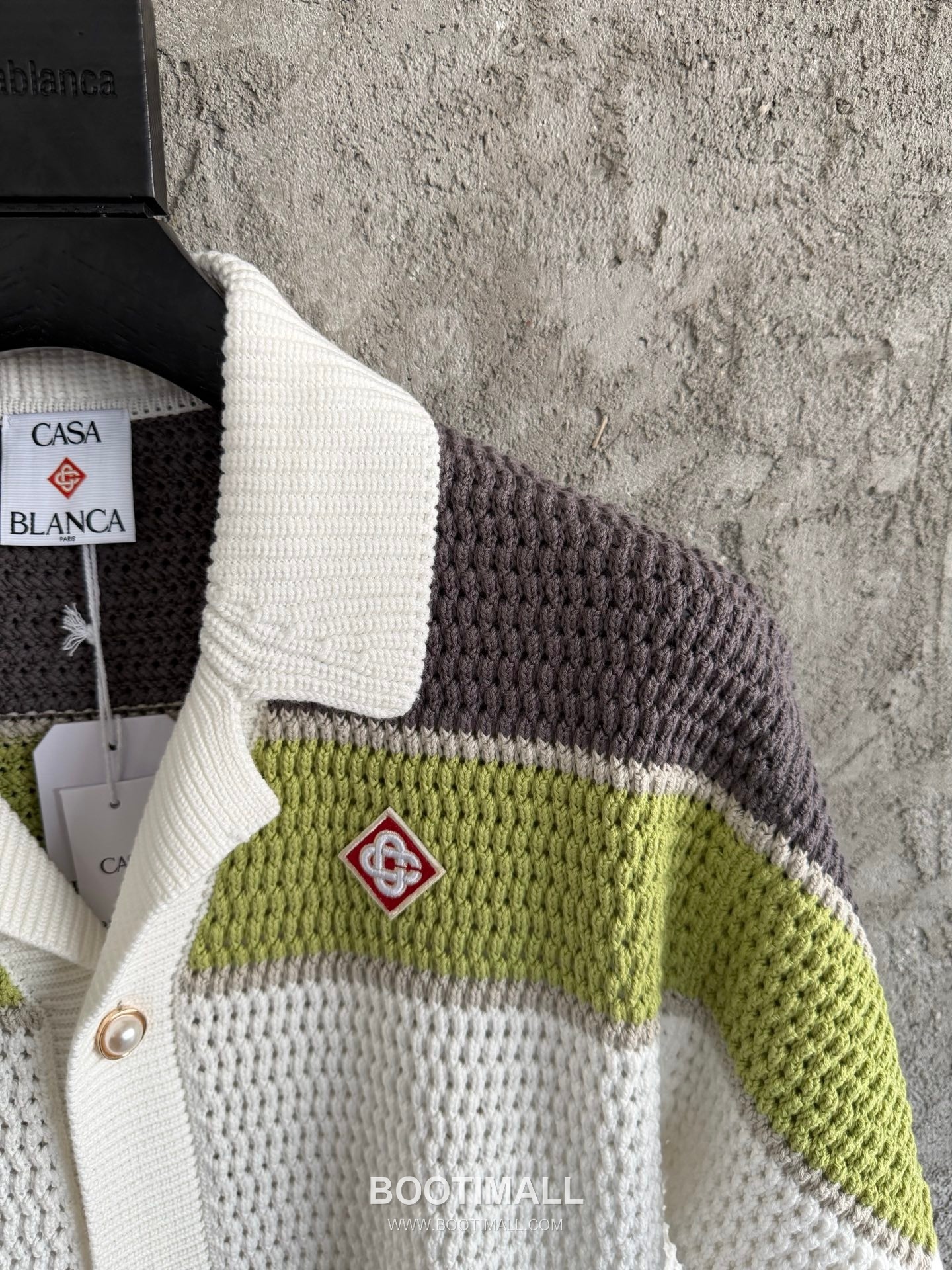 Casablanca Woven Stripe Shirt Cotton 100% Yellow Short Sleeve Shirt 카사블랑카 우븐 스트라이프 셔츠 코튼 100% 옐로우 반팔 셔츠 4