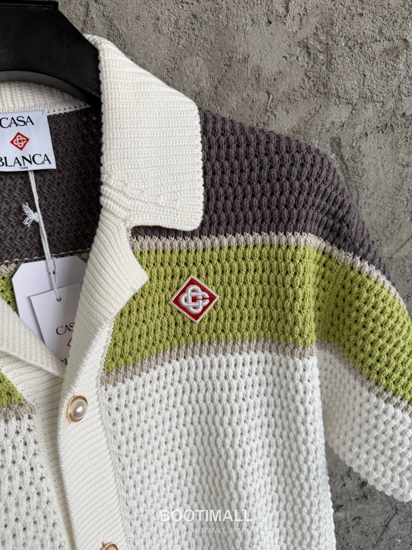 Casablanca Woven Stripe Shirt Cotton 100% Yellow Short Sleeve Shirt 카사블랑카 우븐 스트라이프 셔츠 코튼 100% 옐로우 반팔 셔츠 5