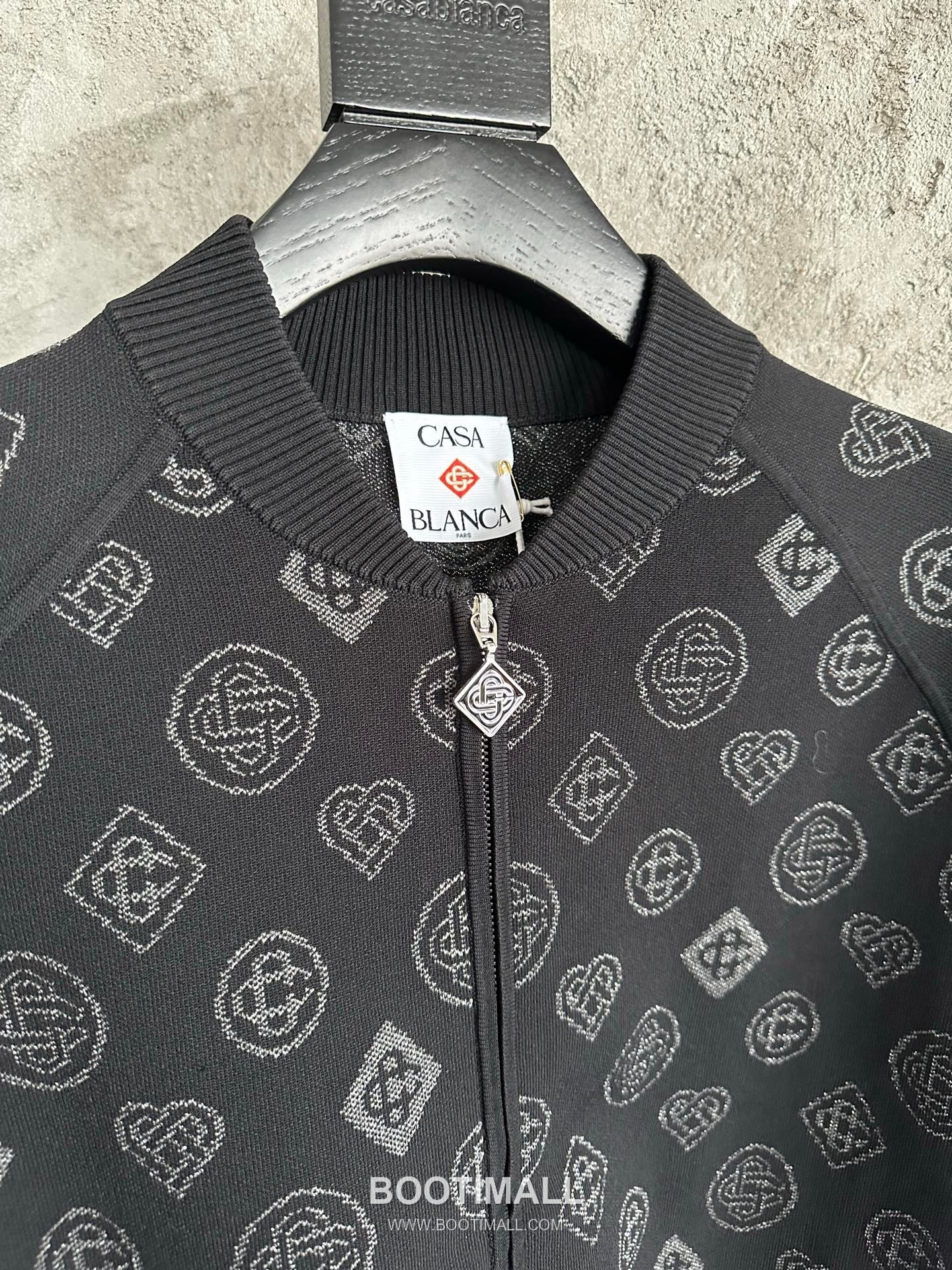 Casablanca Heart Zip Jacket Viscose, Polyester, Rayon, Elastane Black 카사블랑카 하트 지퍼 자켓 비스코스, 폴리에스터, 레이온, 엘라스테인 블랙 5