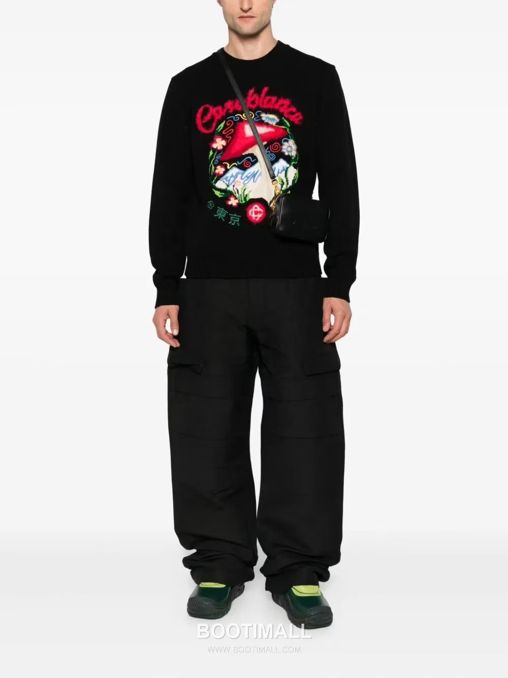 Casablanca Mushroom Jacquard Sweater Cotton Black Knit Sweater 카사블랑카 머쉬룸 자카드 스웨터 코튼 블랙 니트 스웨터 5