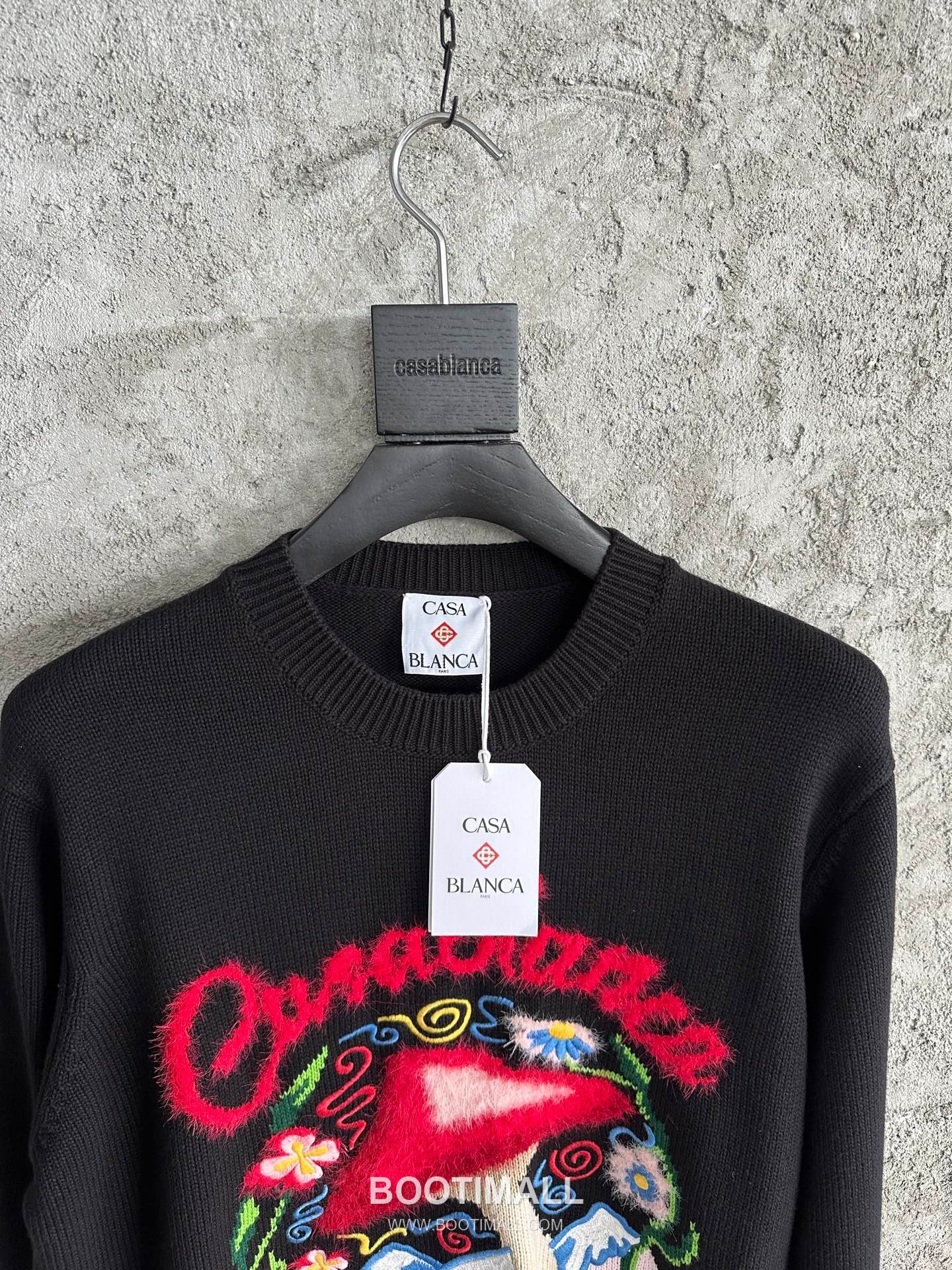 Casablanca Mushroom Jacquard Sweater Cotton Black Knit Sweater 카사블랑카 머쉬룸 자카드 스웨터 코튼 블랙 니트 스웨터 9
