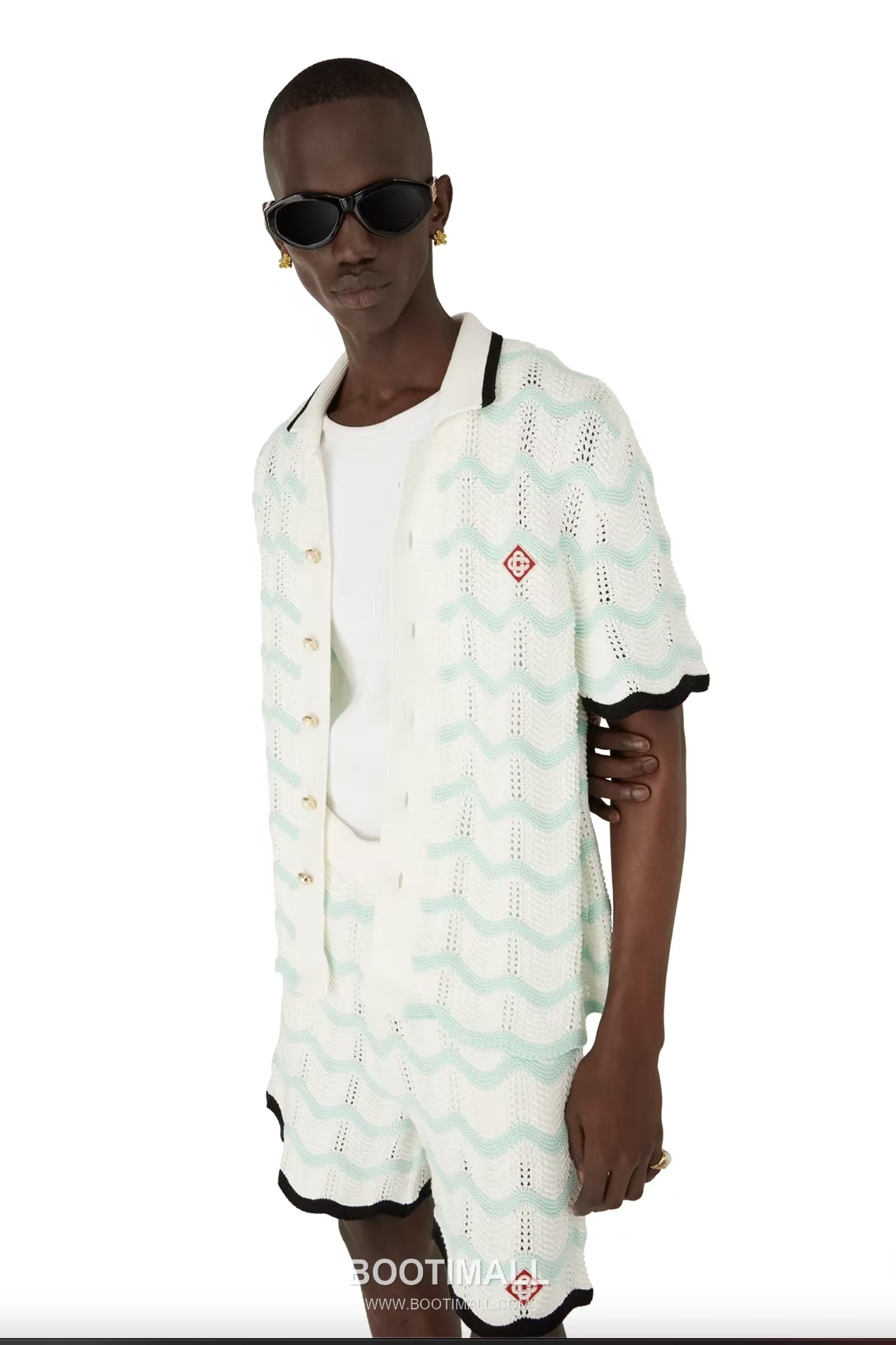 Casablanca Wave Knit Shorts Cotton Black 카사블랑카 웨이브 니트 쇼츠 코튼 블랙 2