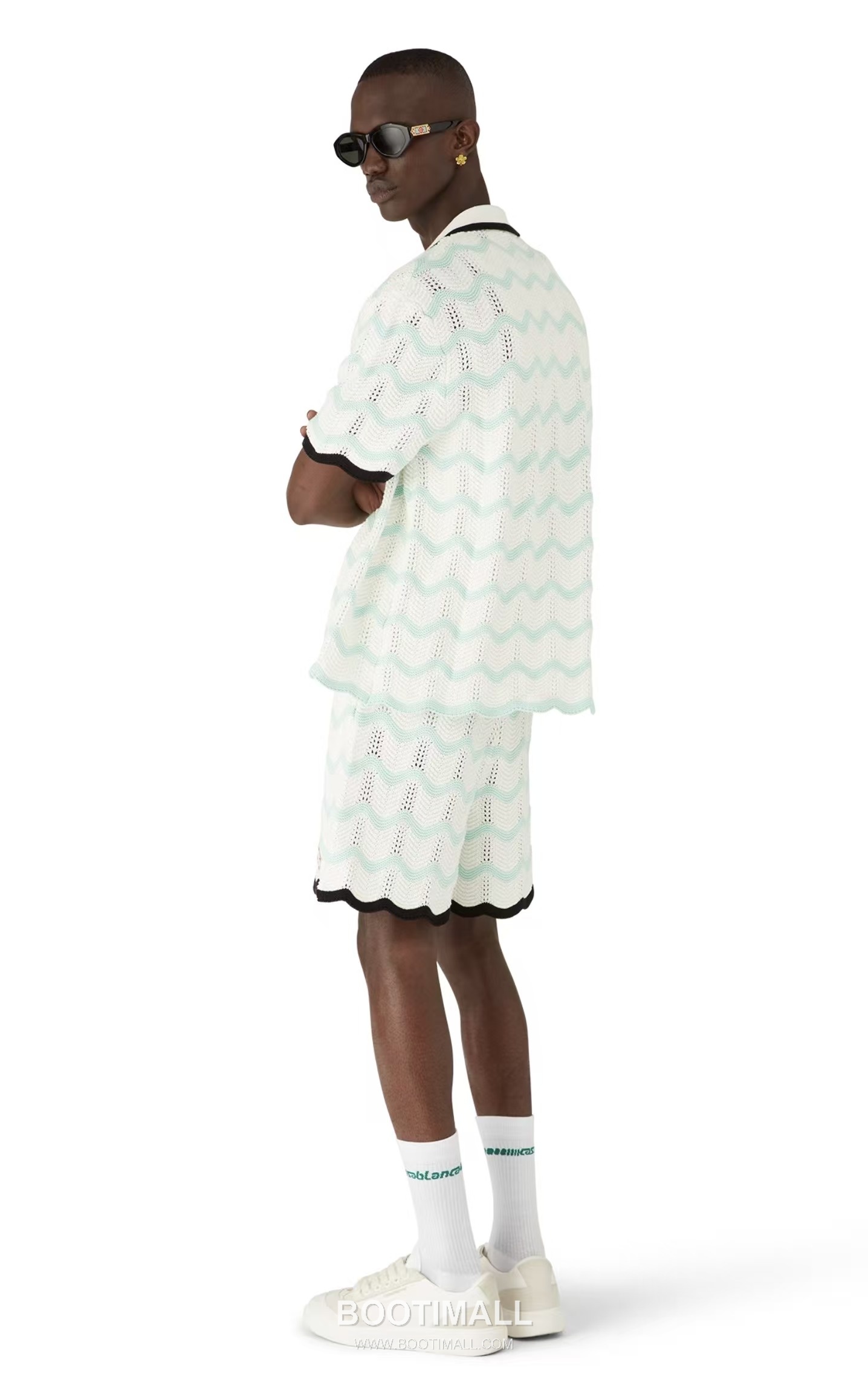 Casablanca Wave Knit Shorts Cotton Black 카사블랑카 웨이브 니트 쇼츠 코튼 블랙 3