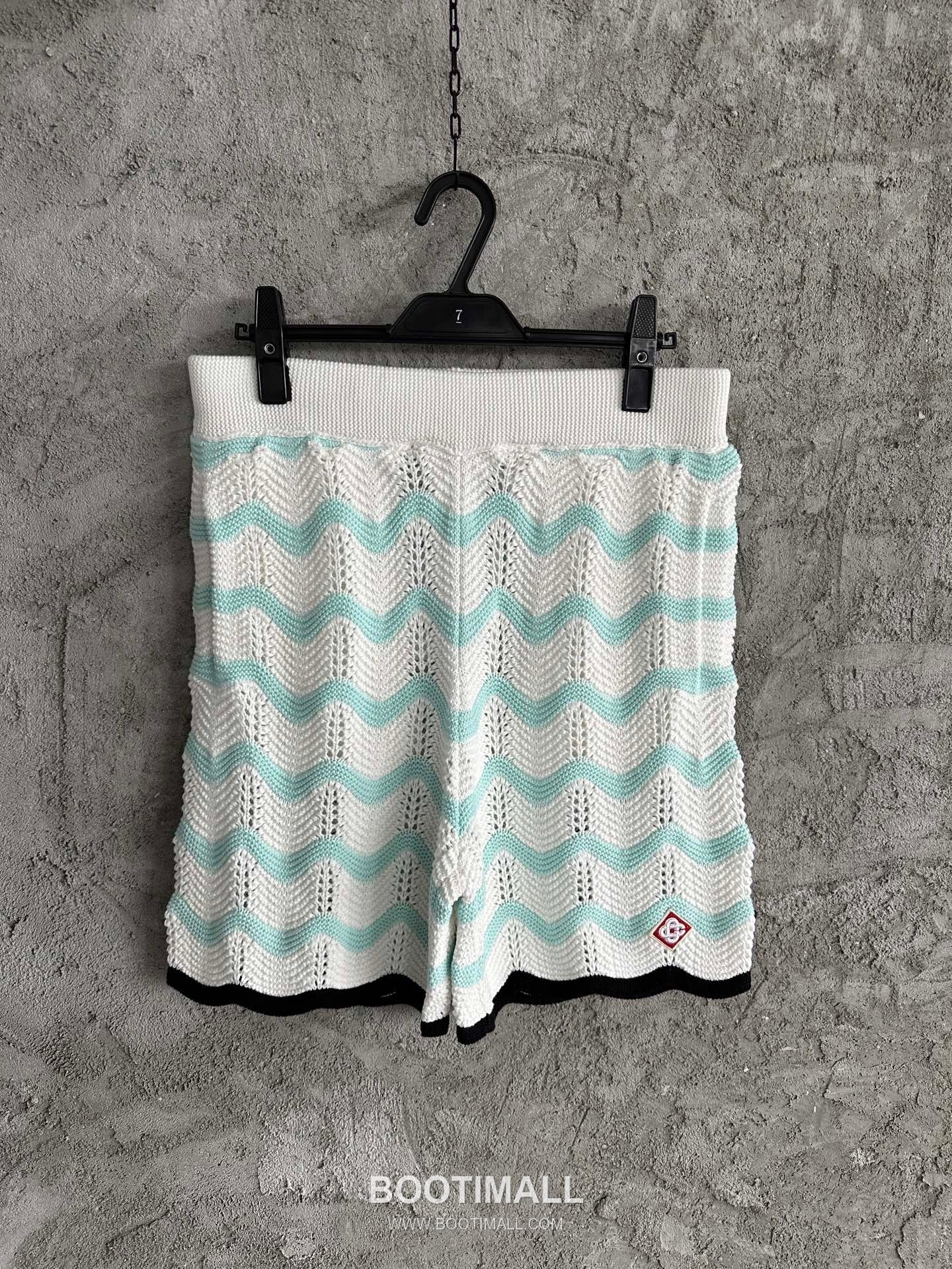 Casablanca Wave Knit Shorts Cotton Black 카사블랑카 웨이브 니트 쇼츠 코튼 블랙 4