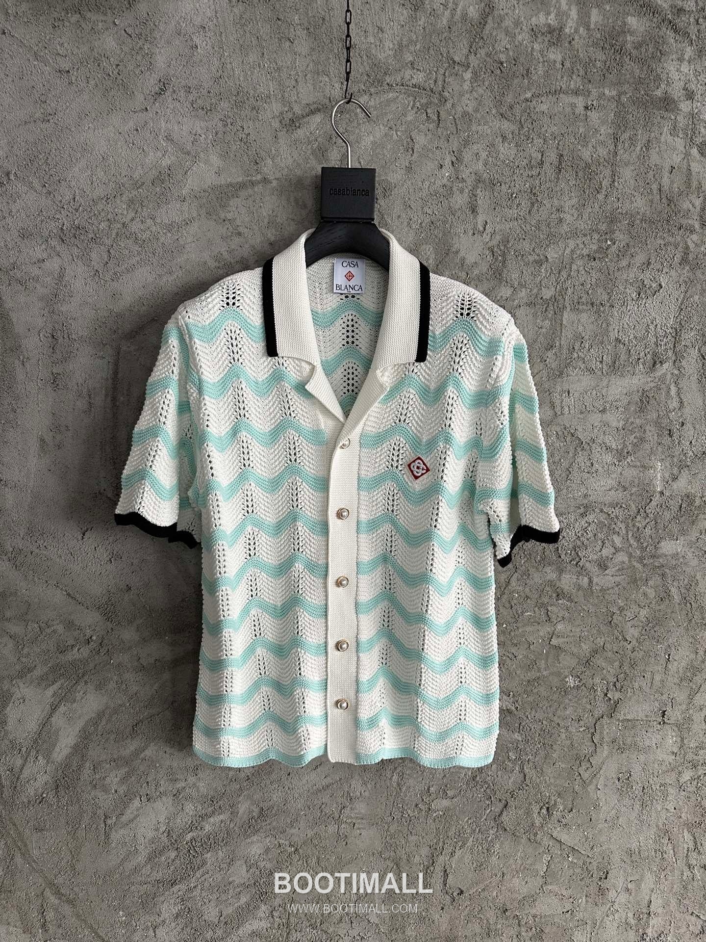 Casablanca Wave Knit Shirt Cotton Black 카사블랑카 웨이브 니트 셔츠 코튼 블랙 1