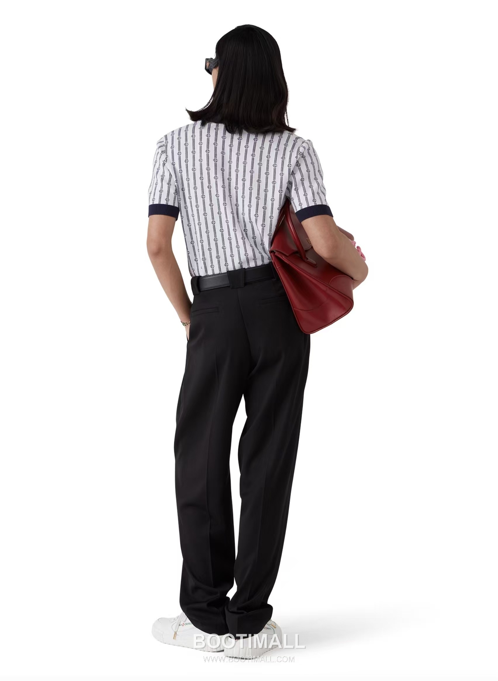 Casablanca Striped Knit Polo Cotton White Polo Shirt 카사블랑카 스트라이프 니트 폴로 코튼 화이트 폴로셔츠 3