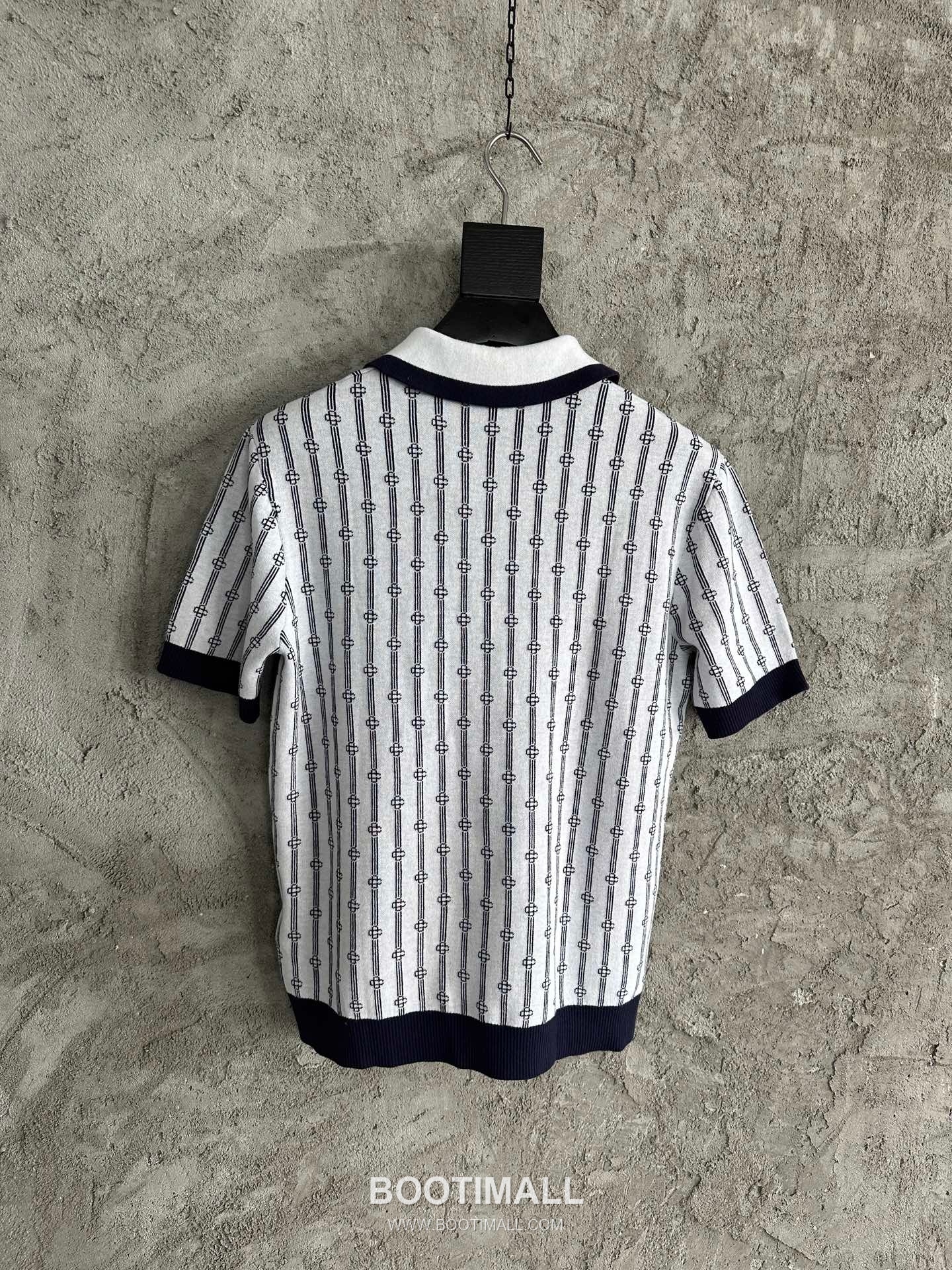 Casablanca Striped Knit Polo Cotton White Polo Shirt 카사블랑카 스트라이프 니트 폴로 코튼 화이트 폴로셔츠 5