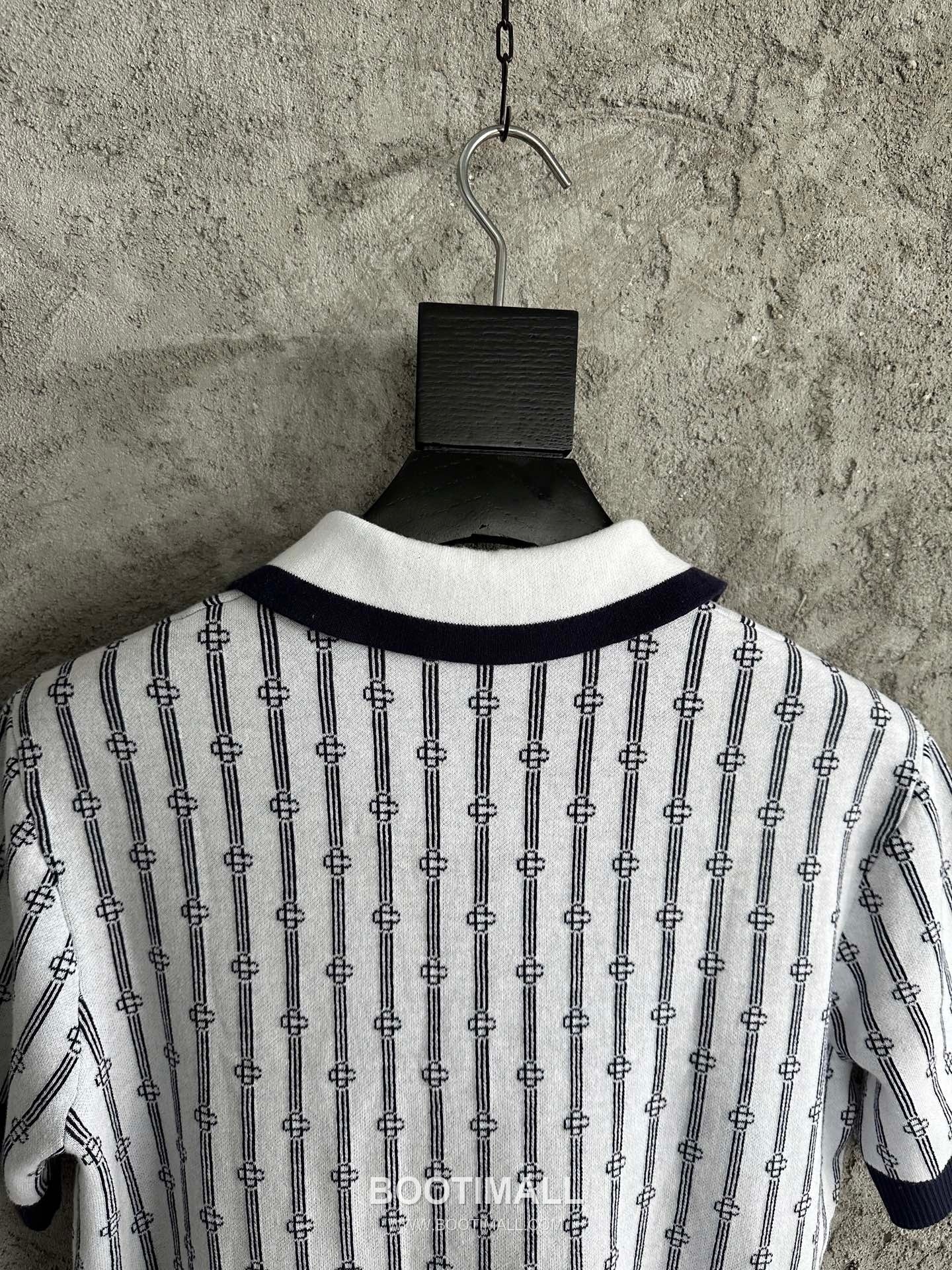 Casablanca Striped Knit Polo Cotton White Polo Shirt 카사블랑카 스트라이프 니트 폴로 코튼 화이트 폴로셔츠 12