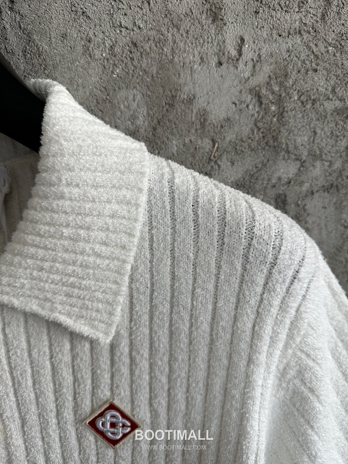 Casablanca Striped Knit Polo Terry Cotton White Polo Shirt 카사블랑카 스트라이프 니트 폴로 테리 코튼 화이트 폴로 셔츠 5