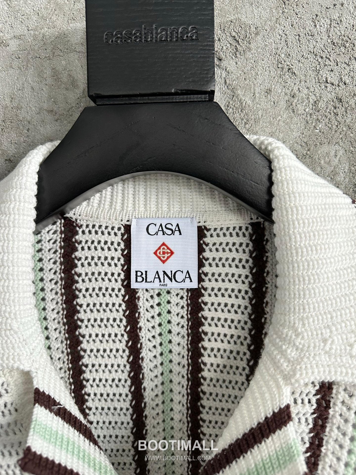 Casablanca Striped Knit Cardigan Cotton Brown 카사블랑카 스트라이프 니트 카디건 코튼 브라운 4