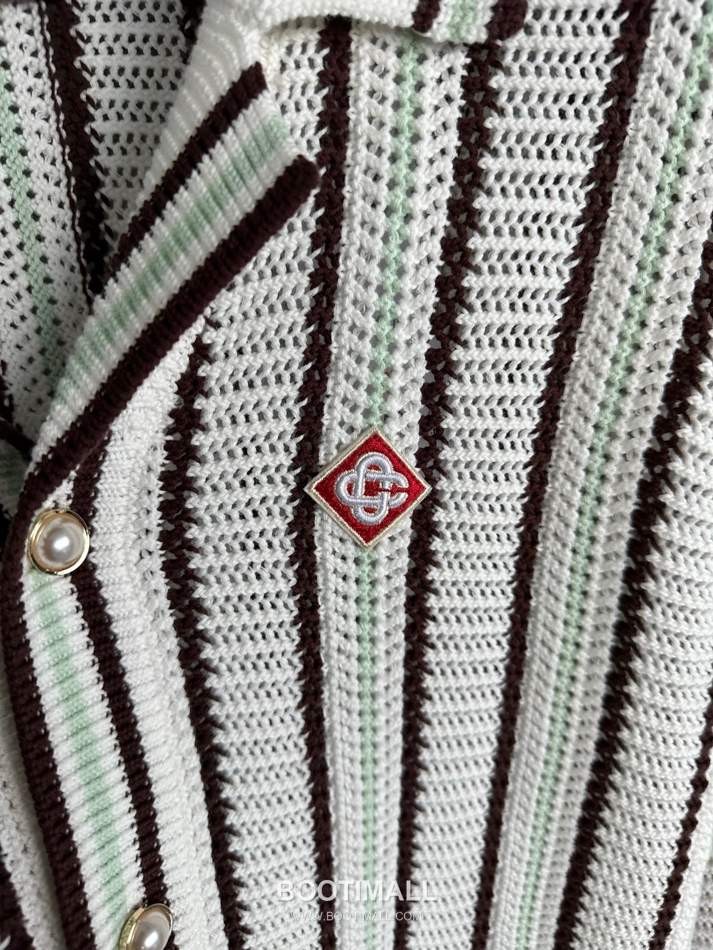 Casablanca Striped Knit Cardigan Cotton Brown 카사블랑카 스트라이프 니트 카디건 코튼 브라운 6