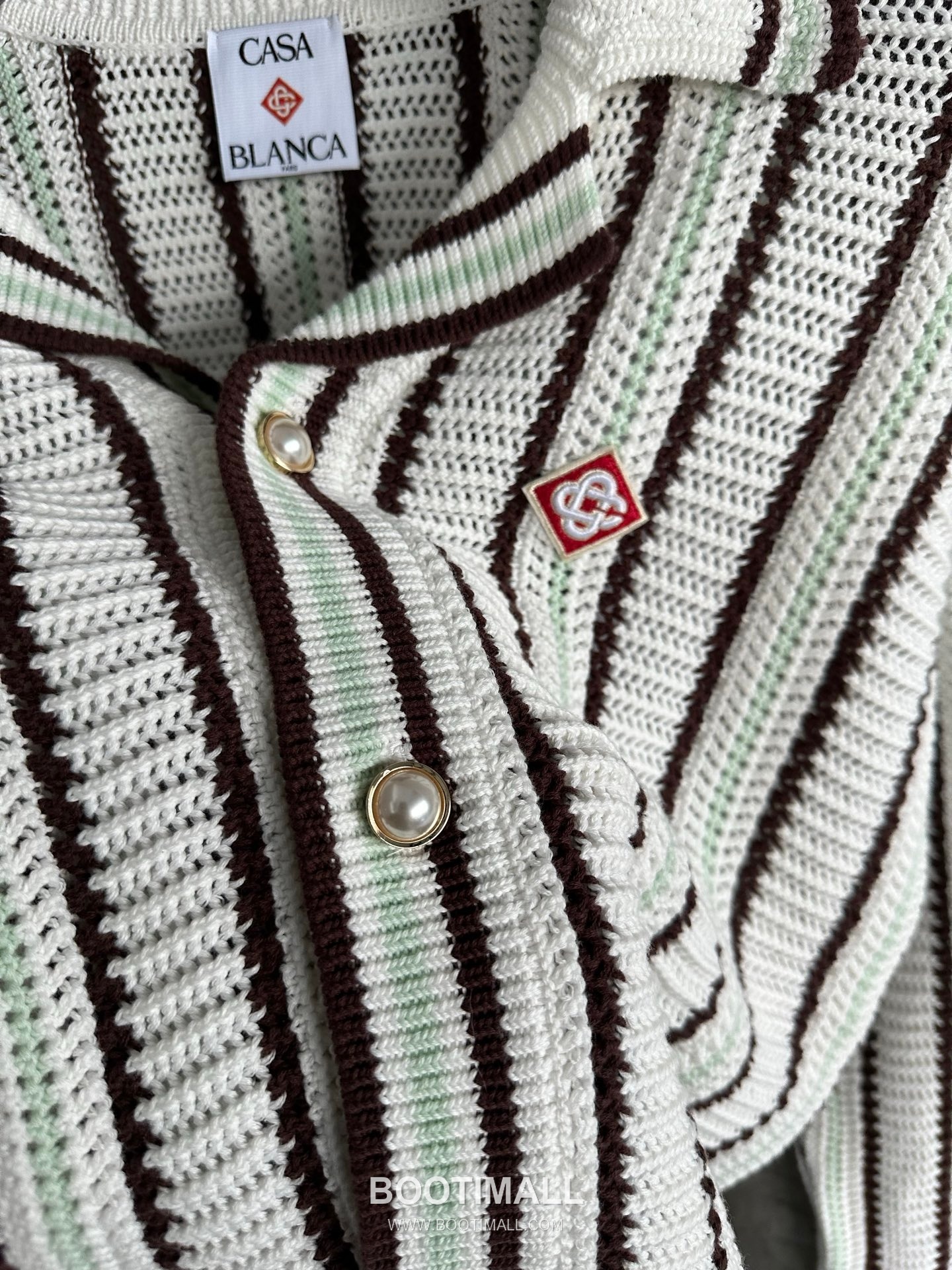 Casablanca Striped Knit Cardigan Cotton Brown 카사블랑카 스트라이프 니트 카디건 코튼 브라운 7