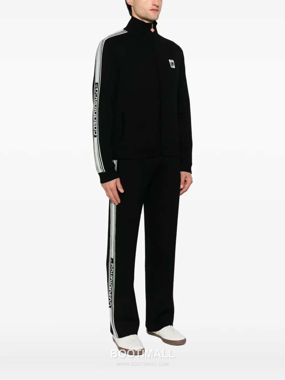 Casablanca Side-Stripe Knit Jacket Wool Black 카사블랑카 사이드 스트라이프 니트 자켓 울 블랙 1