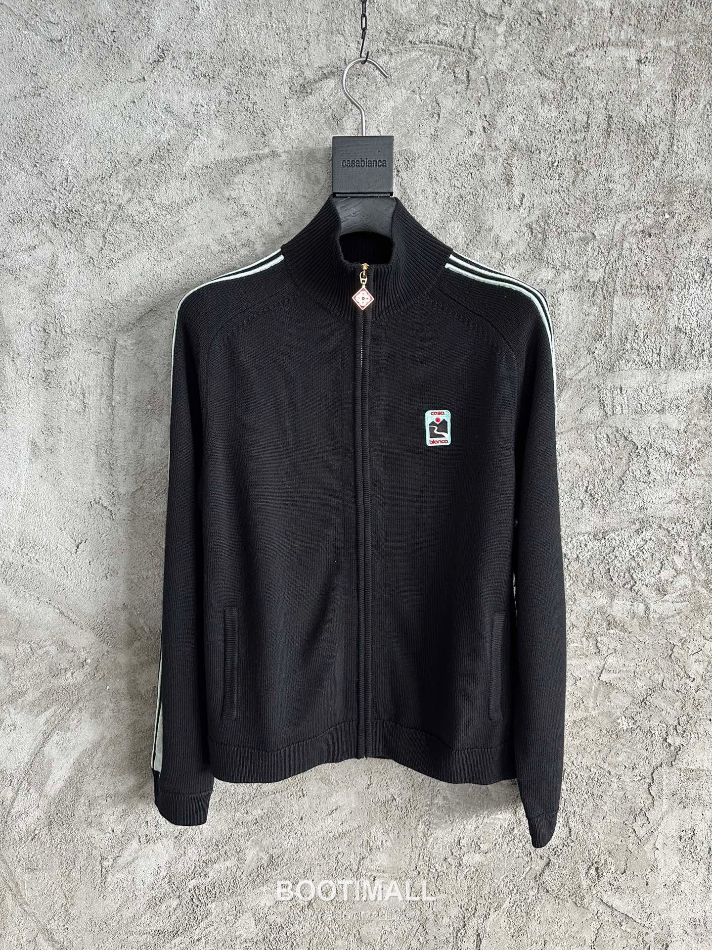 Casablanca Side-Stripe Knit Jacket Wool Black 카사블랑카 사이드 스트라이프 니트 자켓 울 블랙 4