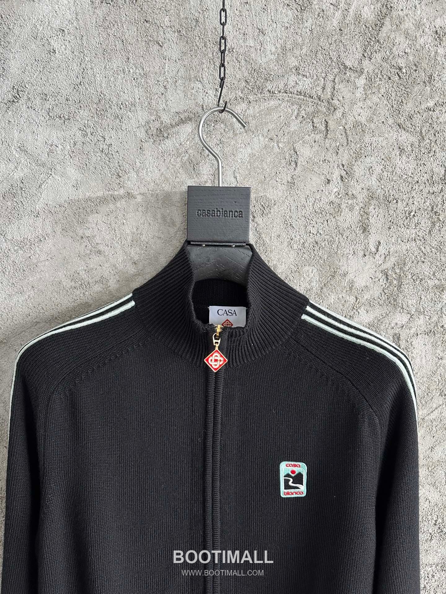 Casablanca Side-Stripe Knit Jacket Wool Black 카사블랑카 사이드 스트라이프 니트 자켓 울 블랙 6