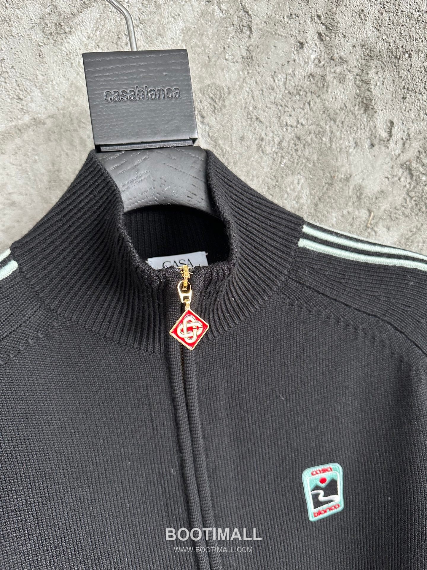 Casablanca Side-Stripe Knit Jacket Wool Black 카사블랑카 사이드 스트라이프 니트 자켓 울 블랙 8