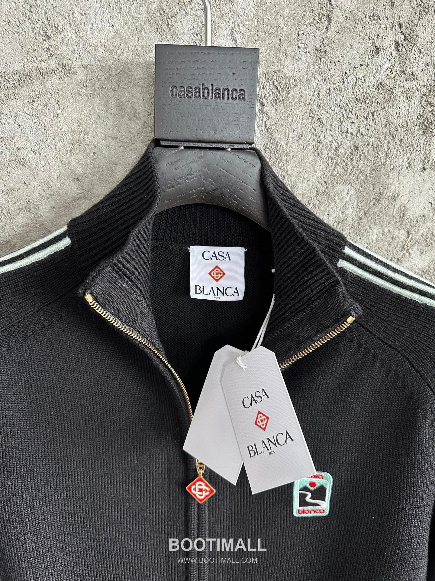 Casablanca Side-Stripe Knit Jacket Wool Black 카사블랑카 사이드 스트라이프 니트 자켓 울 블랙 9