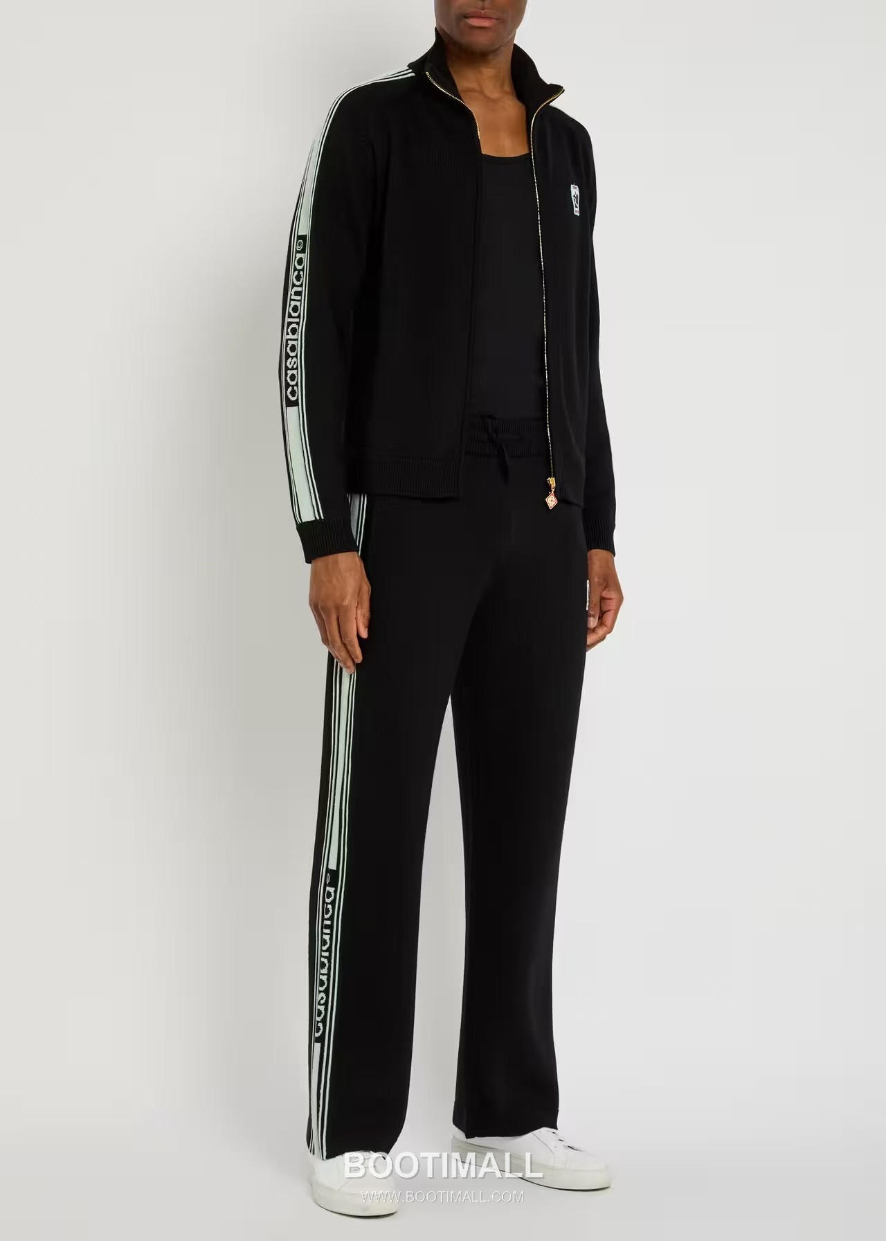 Casablanca Side Stripe Knit Pants Wool Black 카사블랑카 사이드 스트라이프 니트 팬츠 울 블랙 1