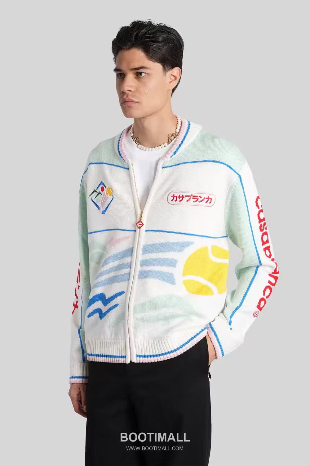 Casablanca Mountain Knit Cardigan Wool White 카사블랑카 마운틴 니트 가디건 울 화이트 1