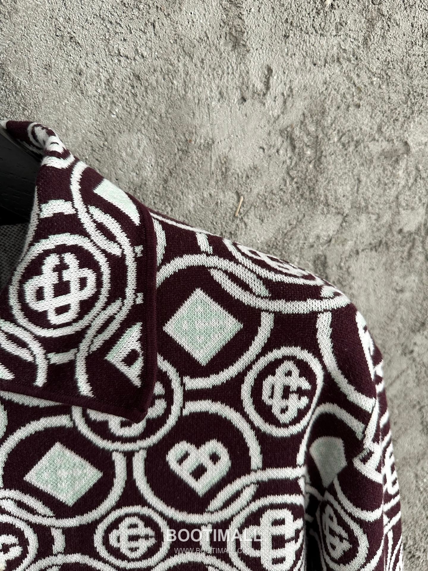 Casablanca Round Logo Knit Cotton Burgundy Knit Sweater 카사블랑카 라운드 로고 니트 코튼 버건디 니트 스웨터 5