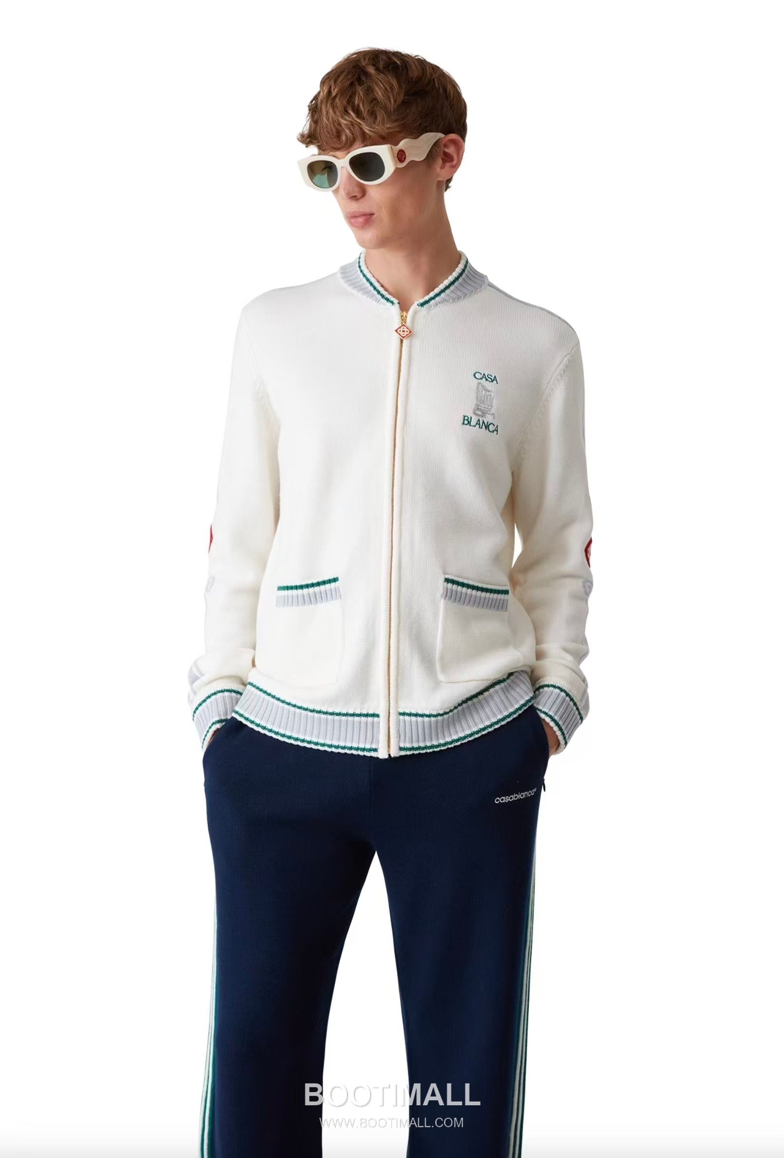 Casablanca Portrait Wool Cardigan Wool White 카사블랑카 인물 패턴 울 가디건 울 화이트 1