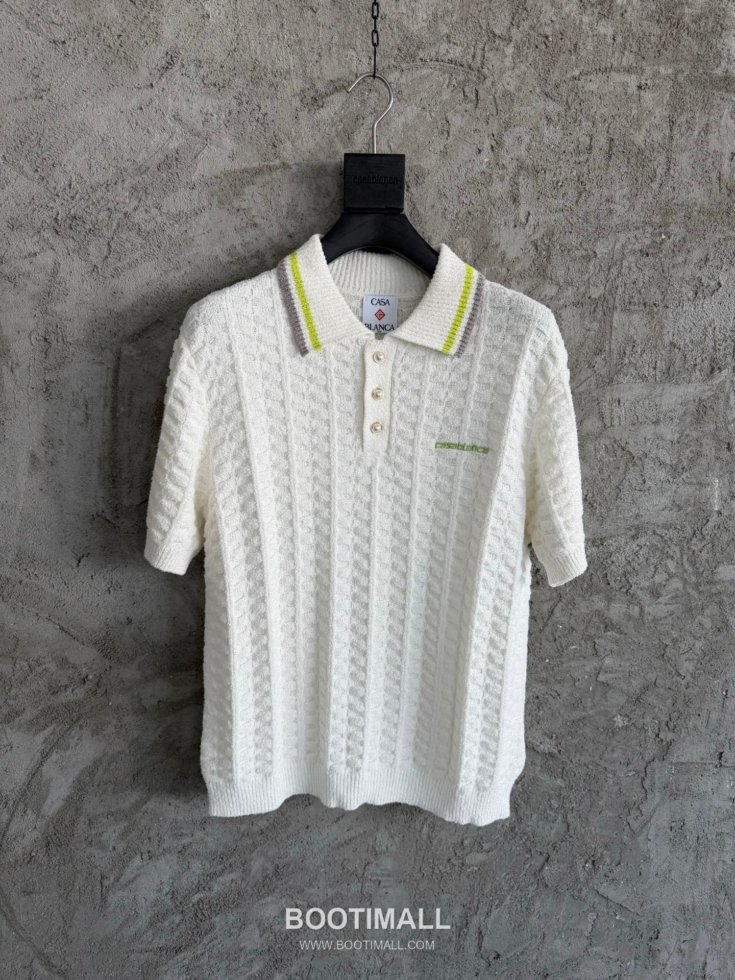 Casablanca Terry Cotton Polo Cotton White Polo Shirt 카사블랑카 테리 코튼 폴로 코튼 화이트 폴로 셔츠 1