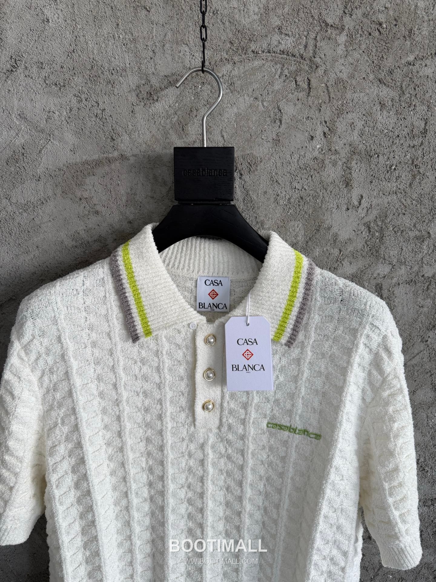 Casablanca Terry Cotton Polo Cotton White Polo Shirt 카사블랑카 테리 코튼 폴로 코튼 화이트 폴로 셔츠 3