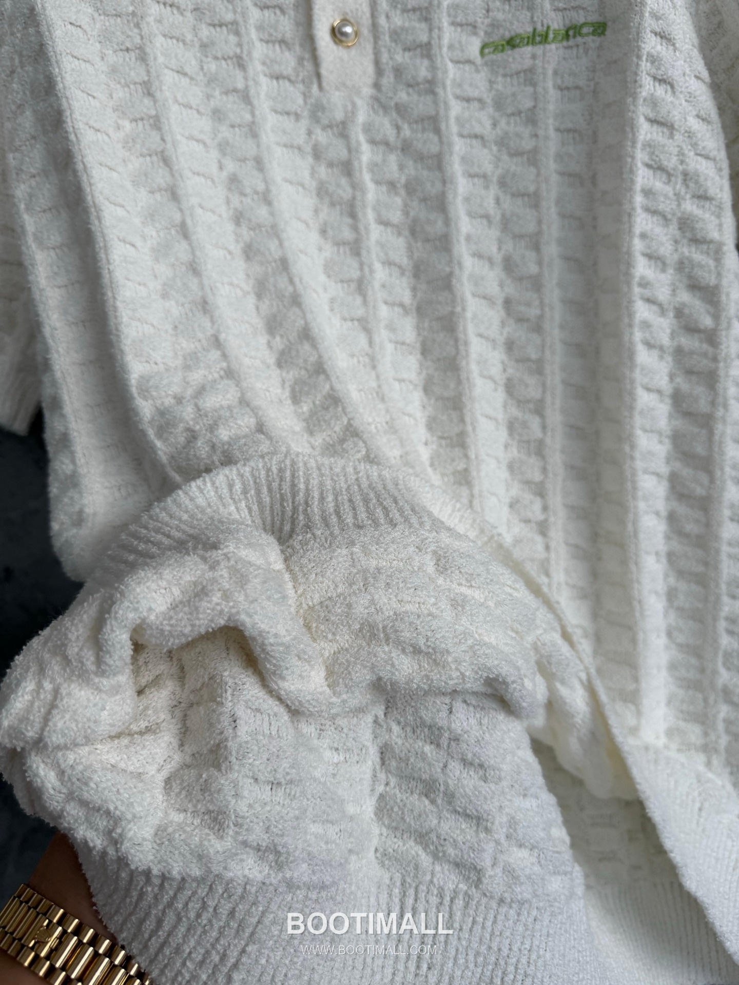 Casablanca Terry Cotton Polo Cotton White Polo Shirt 카사블랑카 테리 코튼 폴로 코튼 화이트 폴로 셔츠 9