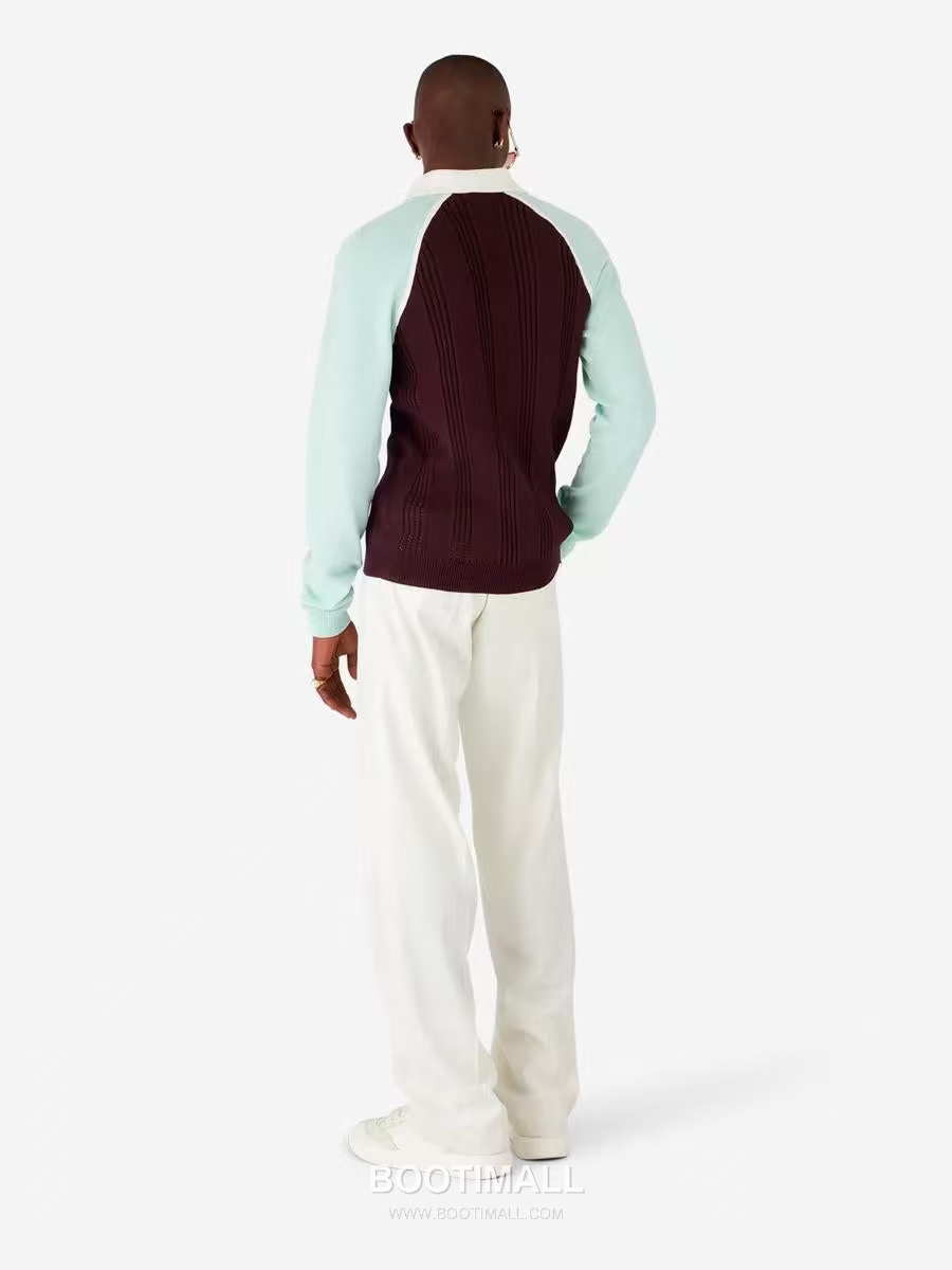 Casablanca Colorblock Polo Shirt Cotton Burgundy 카사블랑카 컬러블록 폴로 셔츠 코튼 버건디 3